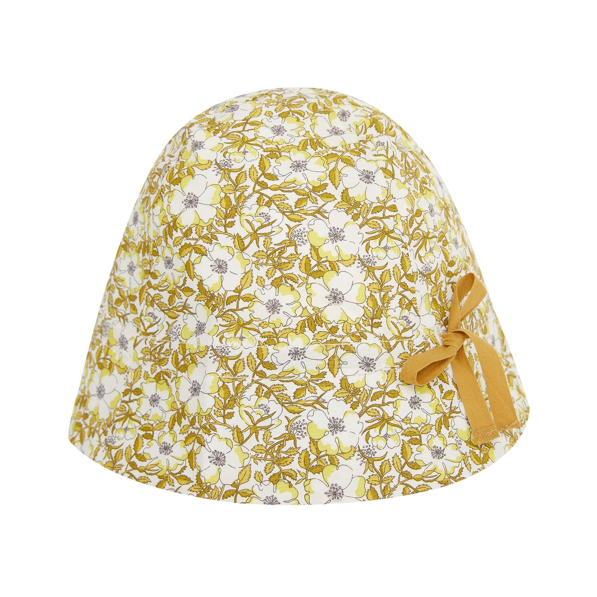 Baby Girls Yellow Floral Cotton Hat