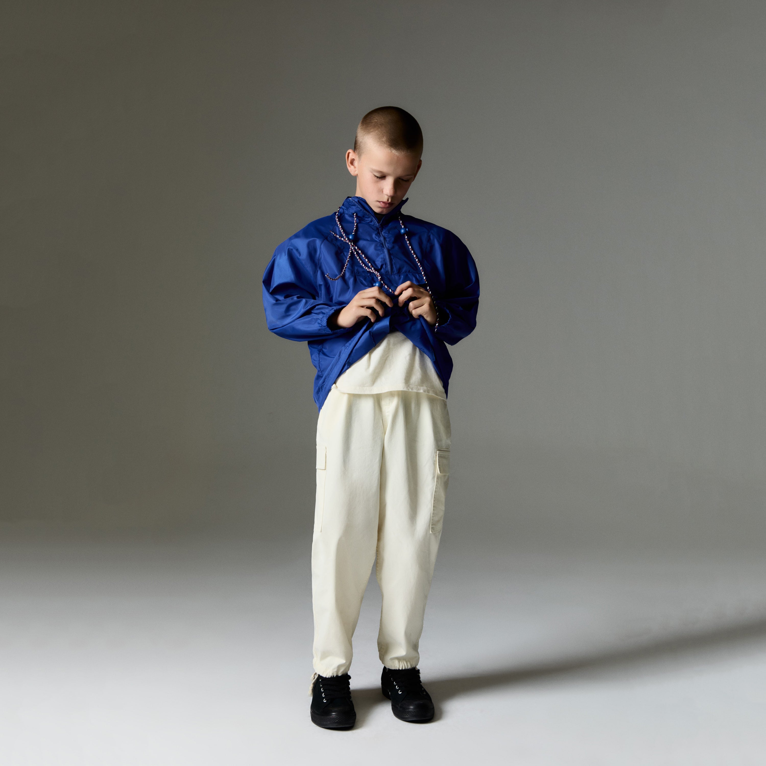 Boys & Girls White Cotton Trousers