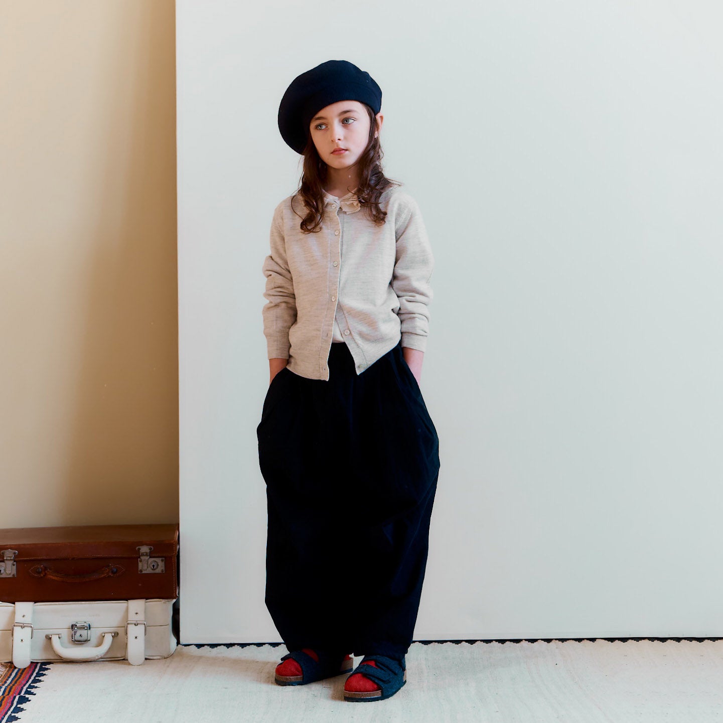 Boys & Girls Black Cotton Trousers