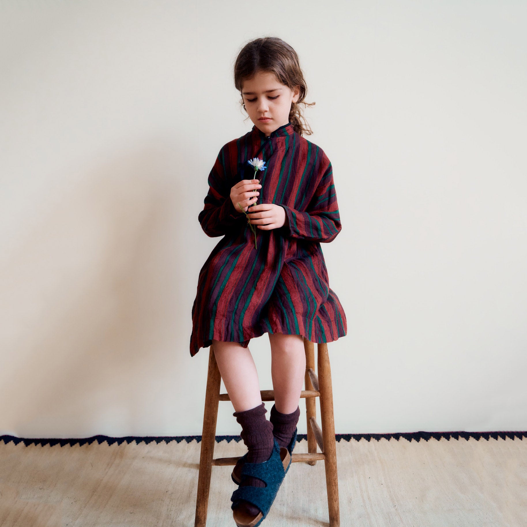 Girls Multicolor Stripes Dress