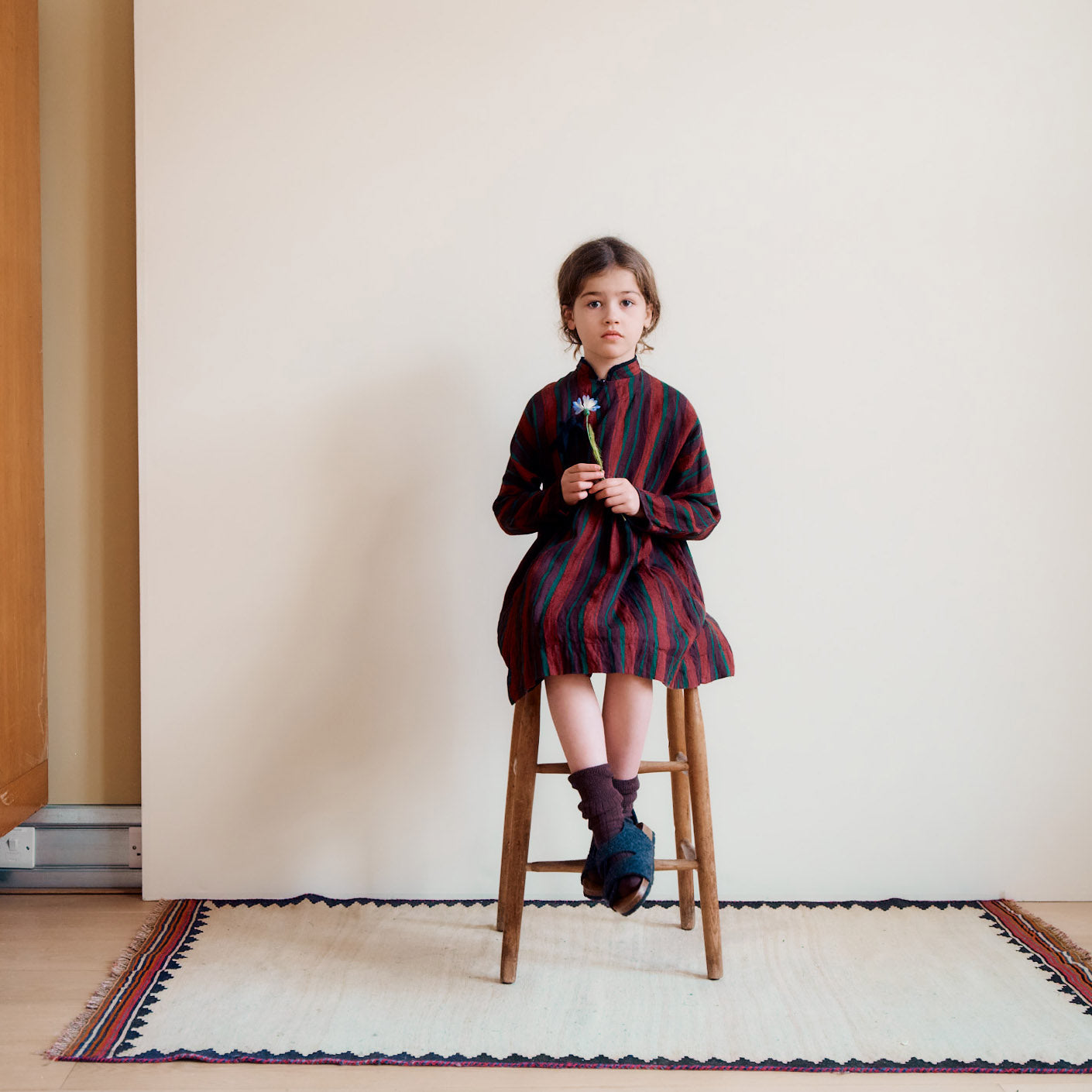 Girls Multicolor Stripes Dress