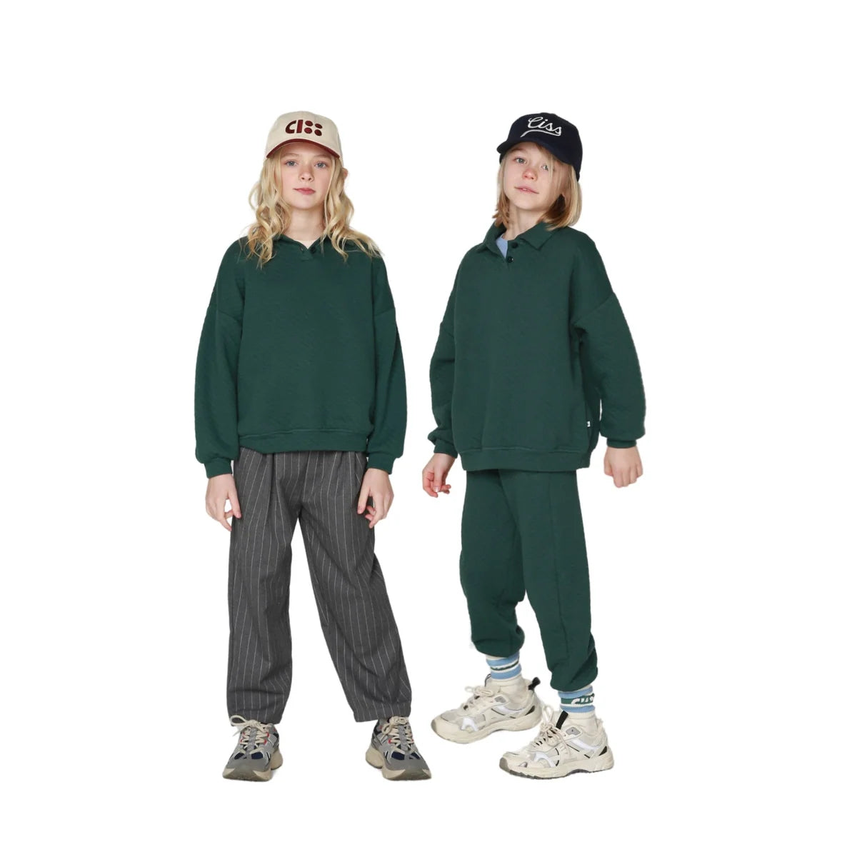 Boys & Girls Green Cotton Trousers