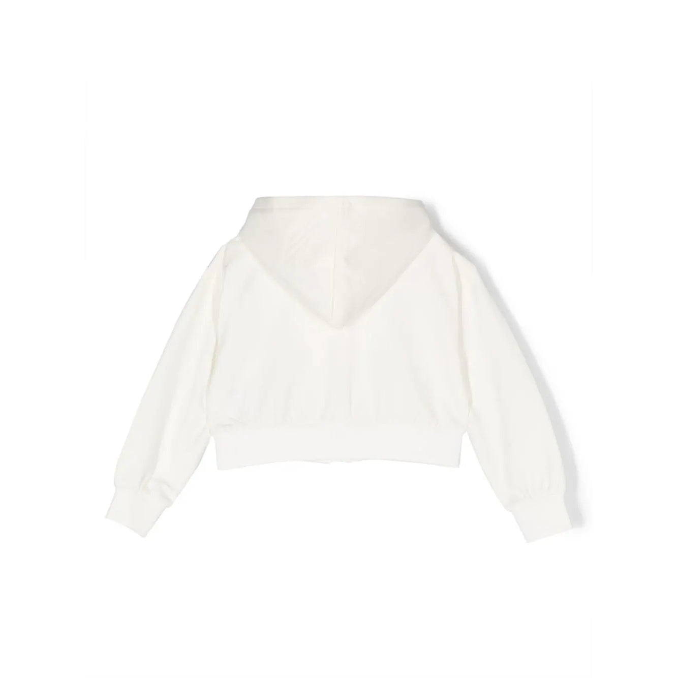 Girls White Zip-Up Cotton Top