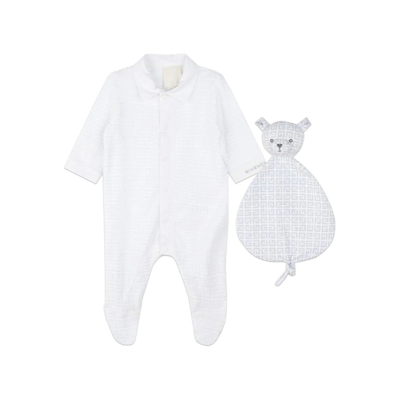 Baby Boys & Girls White Cotton Babysuit Set