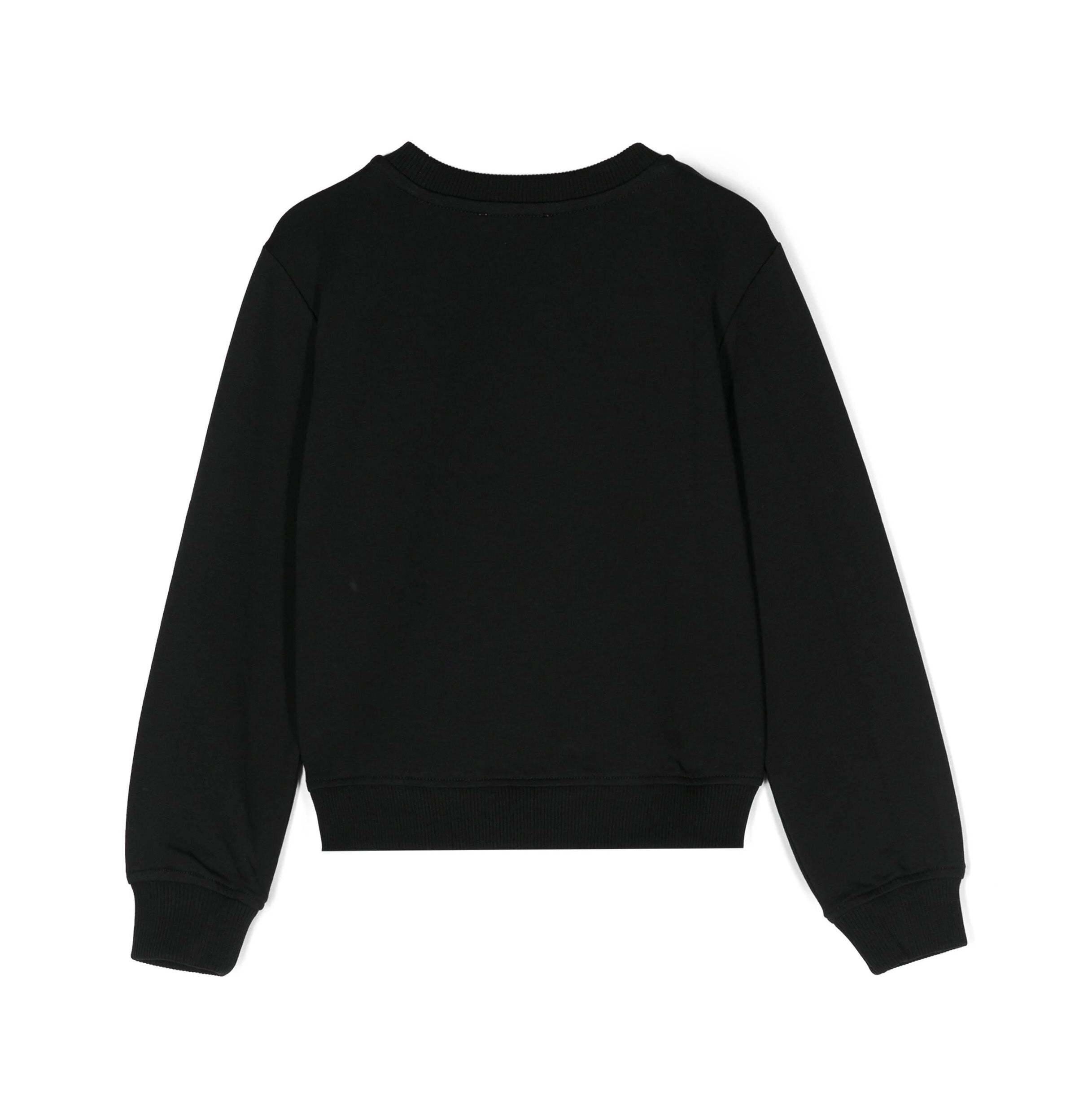 Girls Black Logo Cotton Sweatshirt