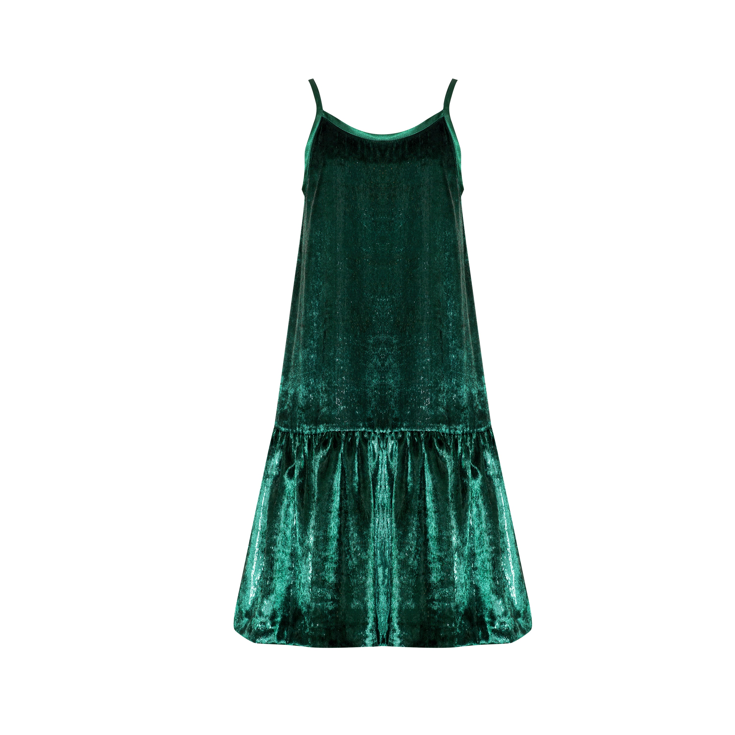 Girls Green Velvet Dress