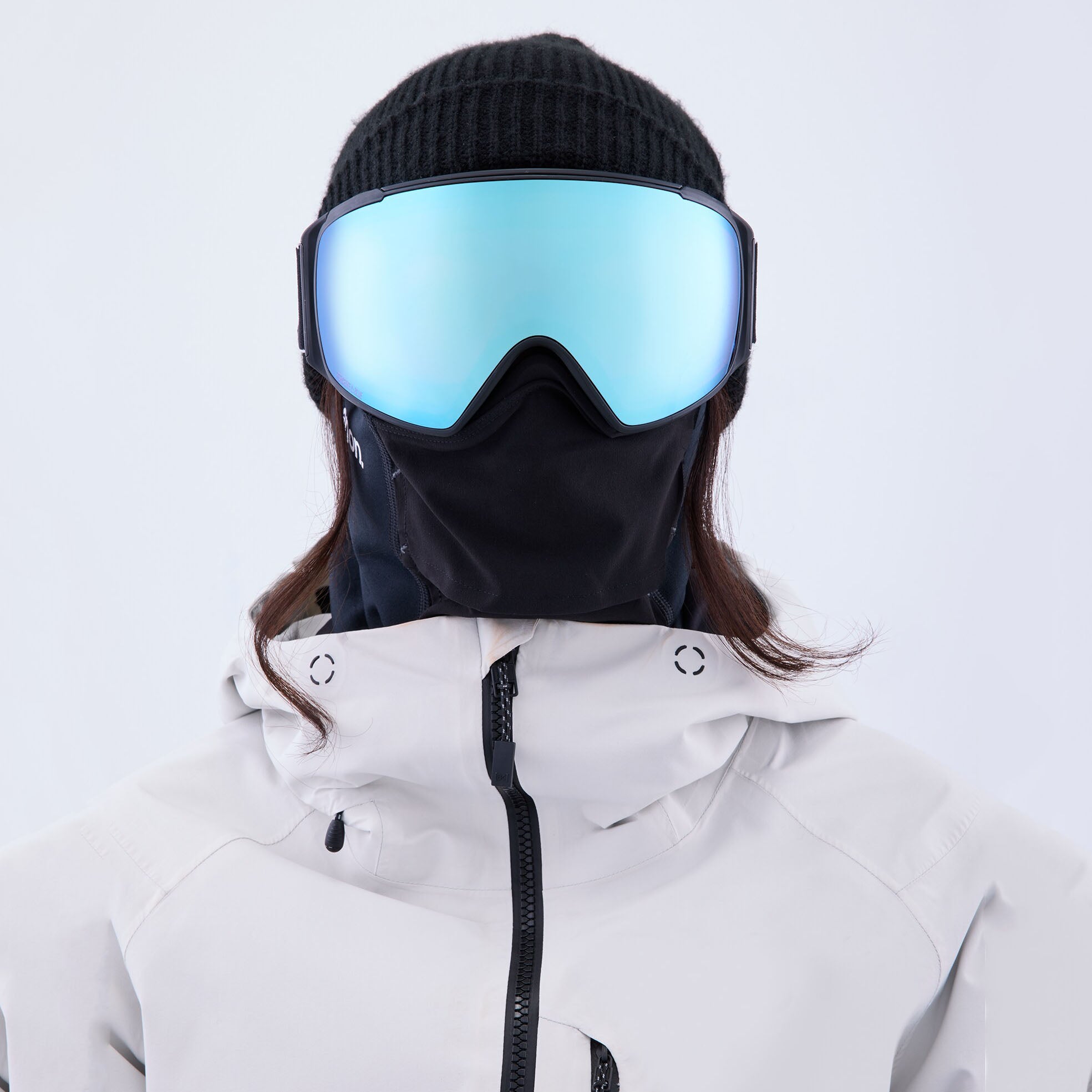 Adult Black Ski Sunglasses & Warmer Hat Set(ANON M4S球面镜)