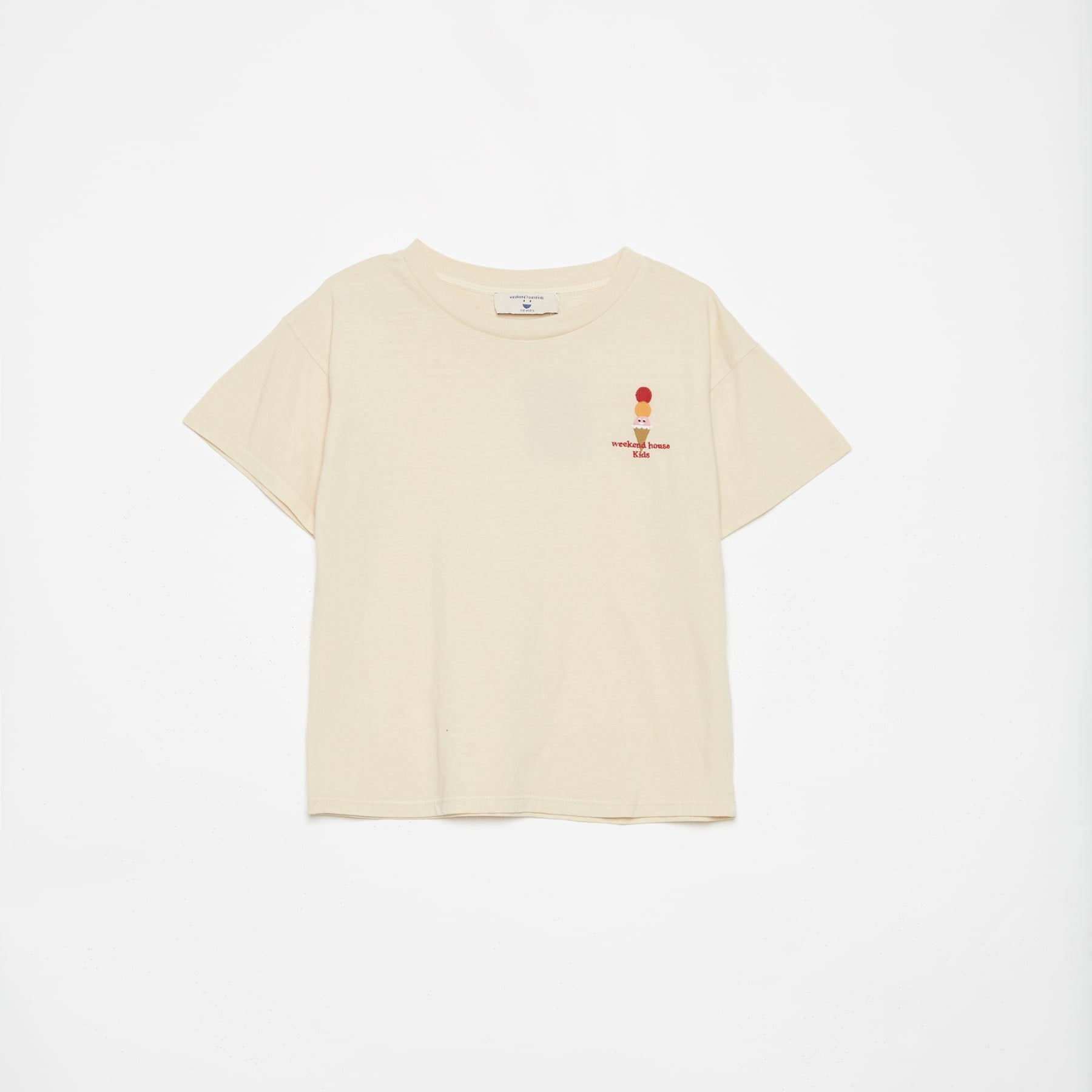 Boys & Girls Beige Cotton T-Shirt