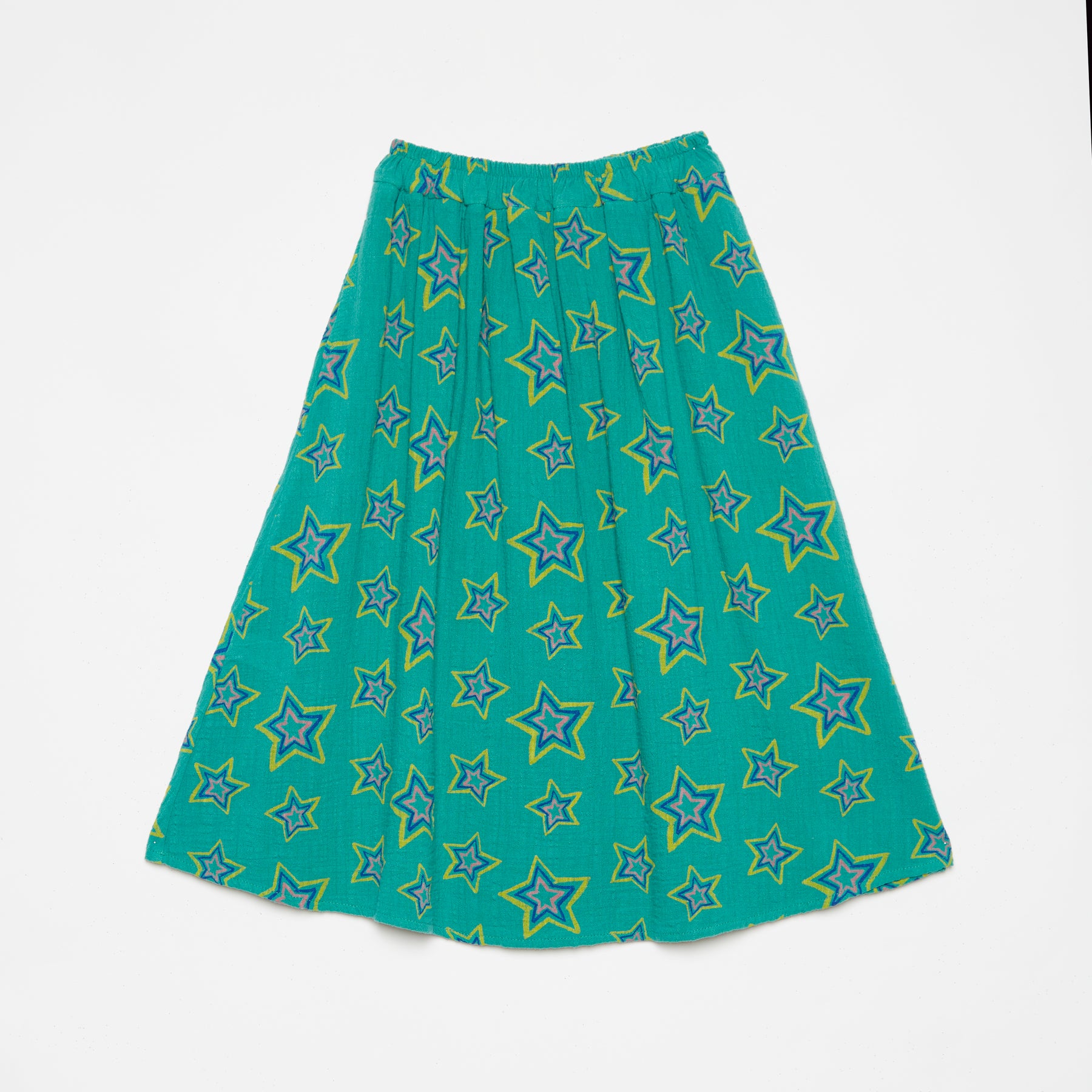 Girls Green Star Cotton Skirt