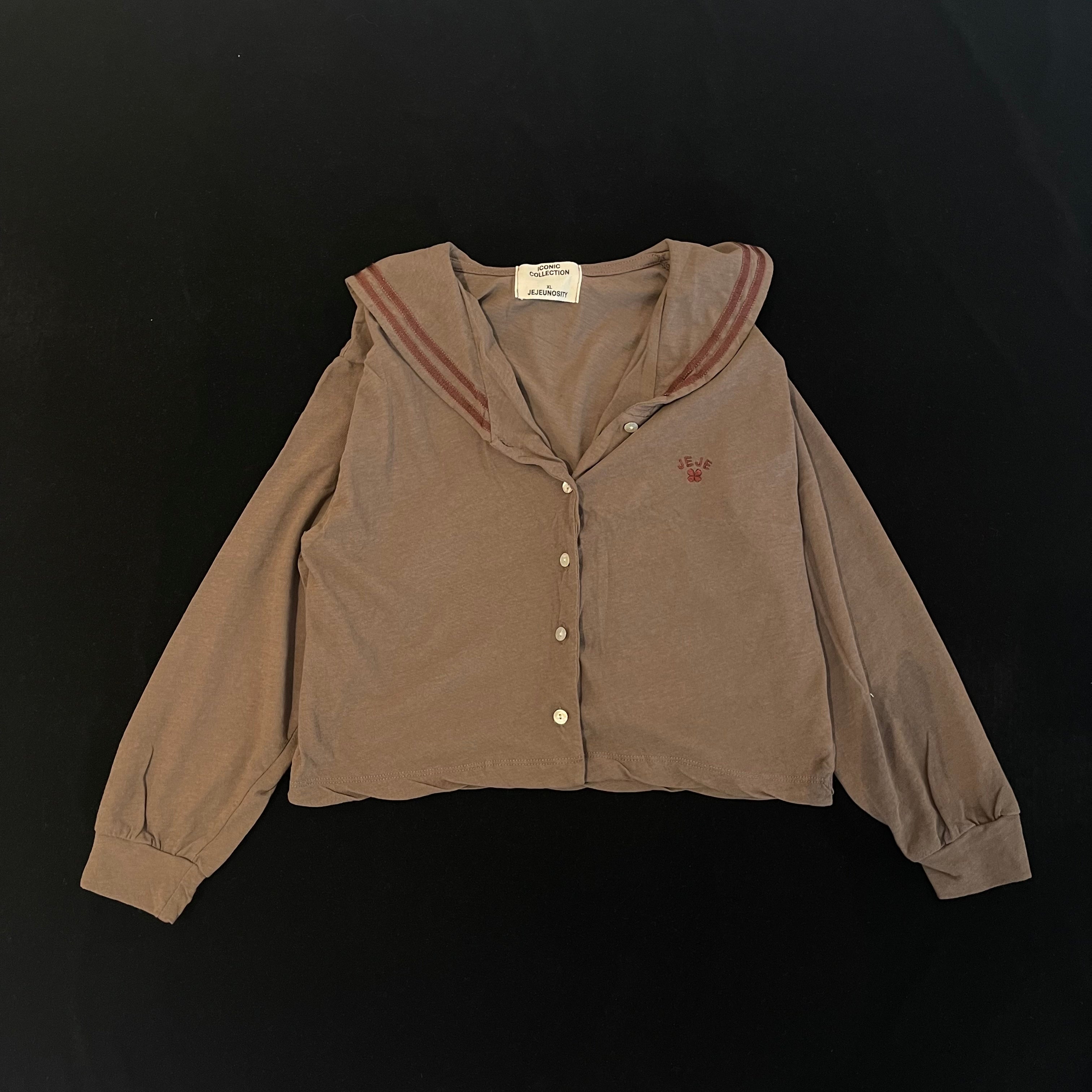 Girls Brown Cotton Shirt