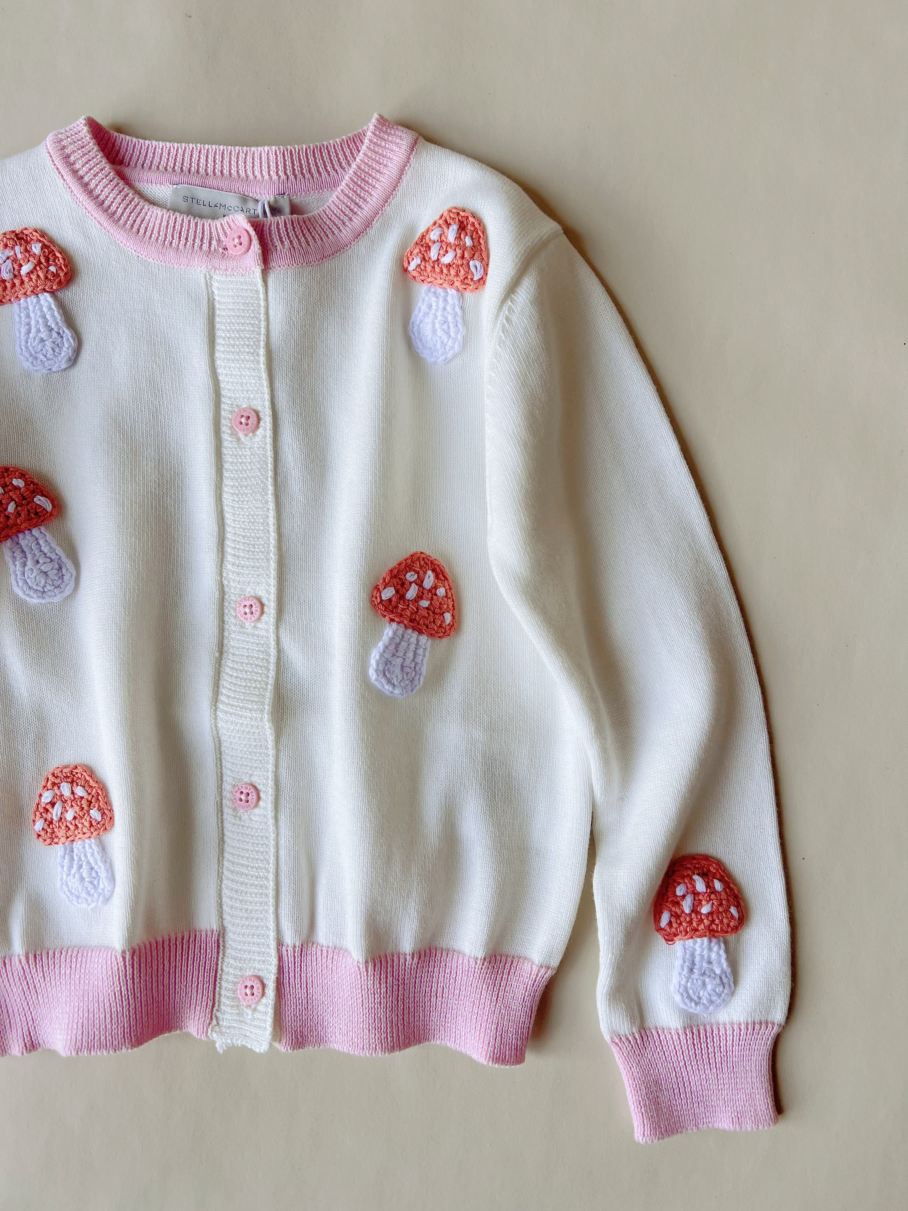 Girls Ivory Embroidered Cotton Cardigan