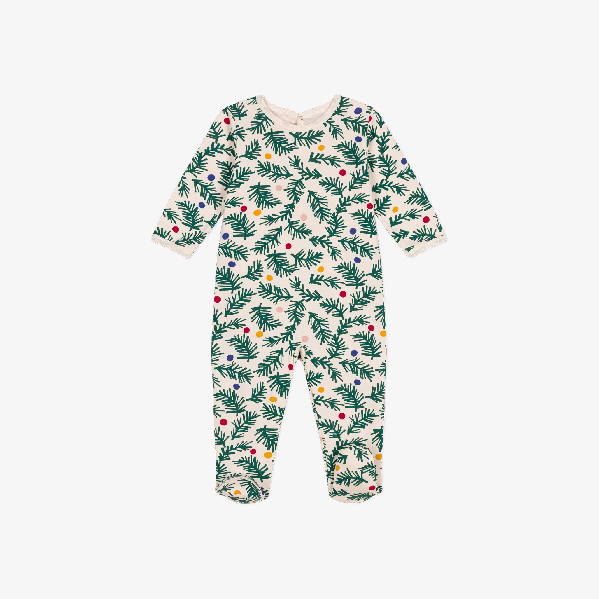 Baby Boys & Girls Green Printed Cotton Babysuit