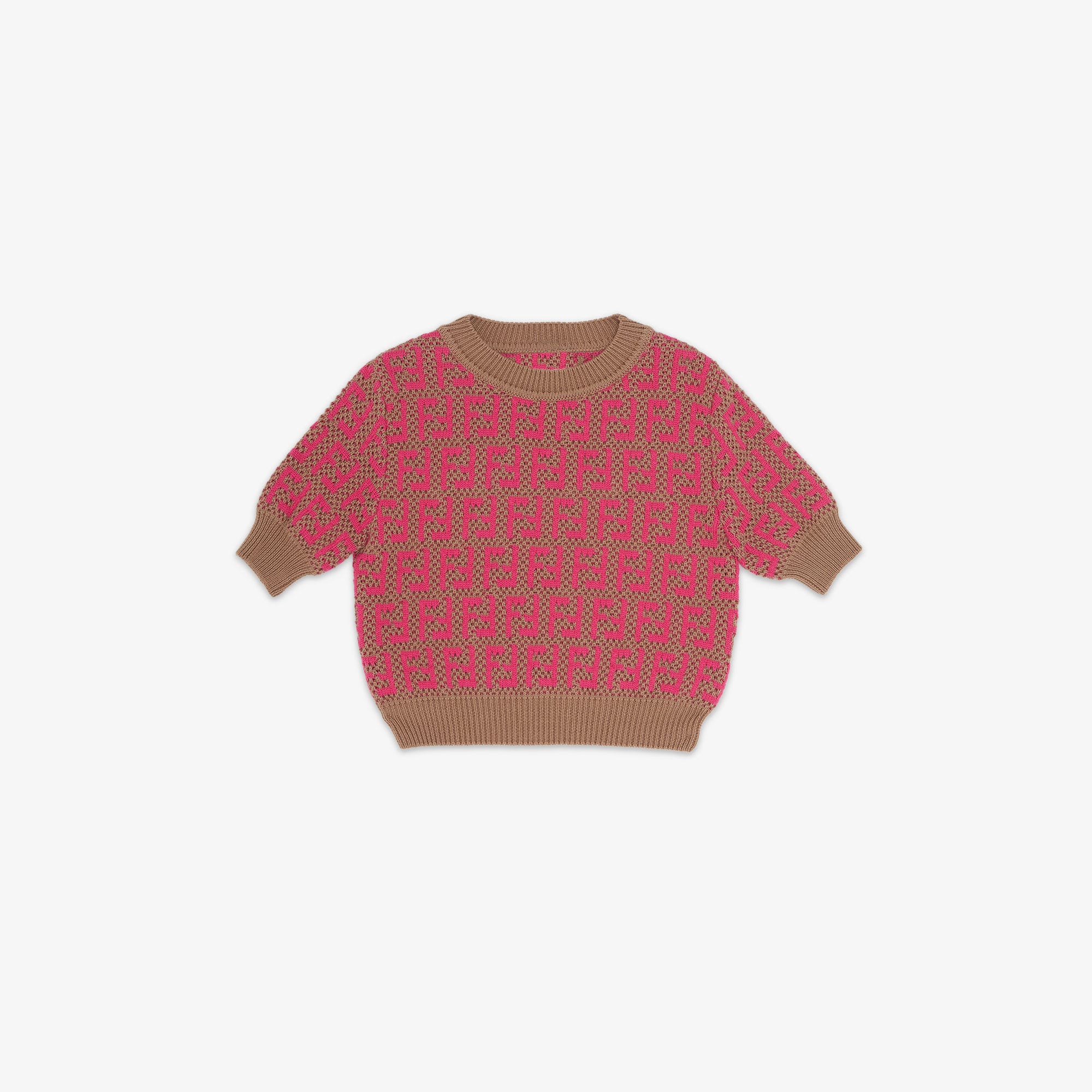 Girls Fuchsia Logo Knit Sweater