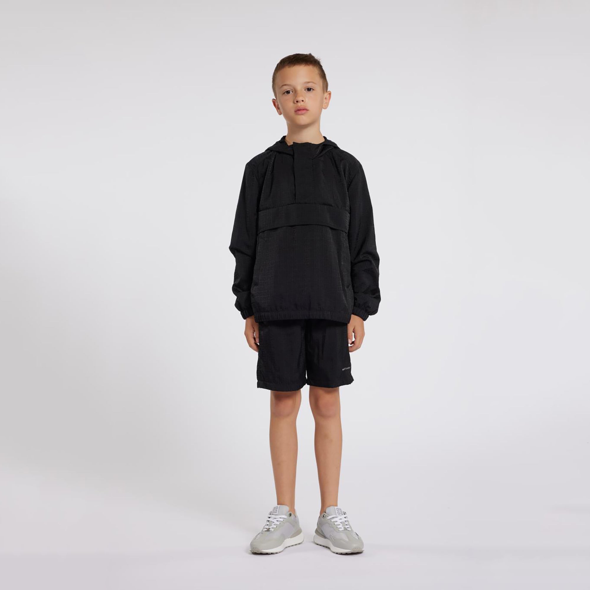 Boys Black Hooded Top