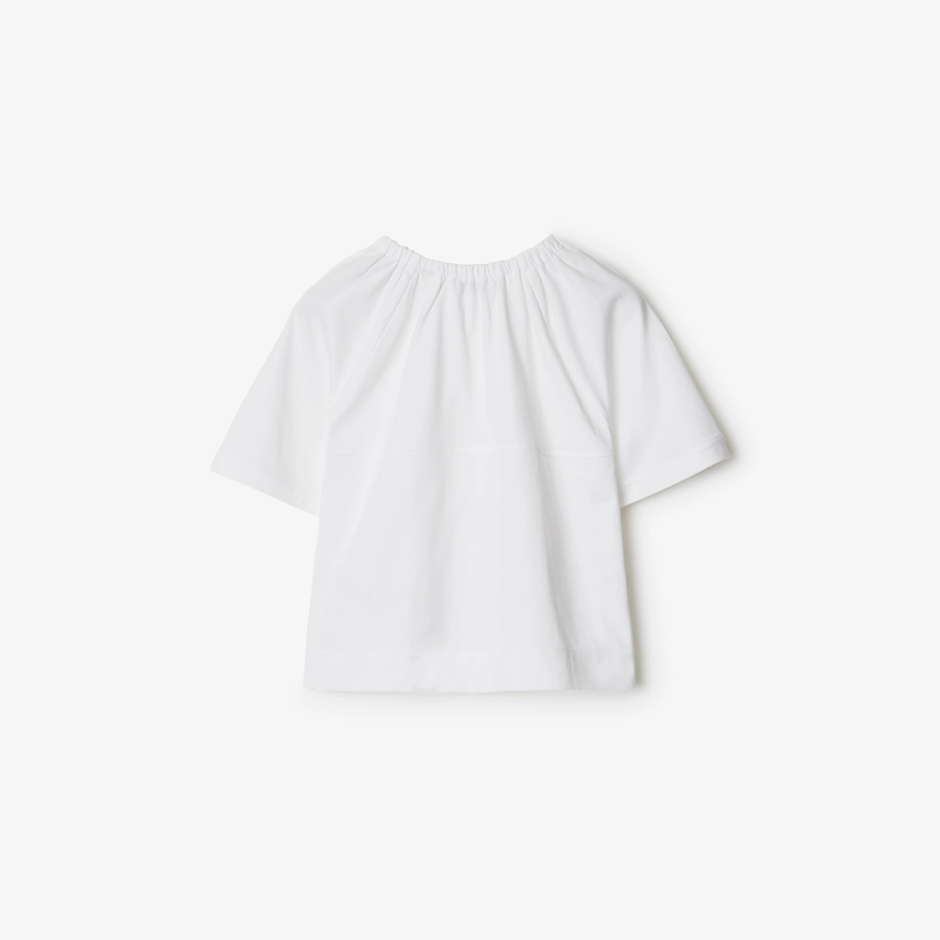 Girls White Cotton T-Shirt