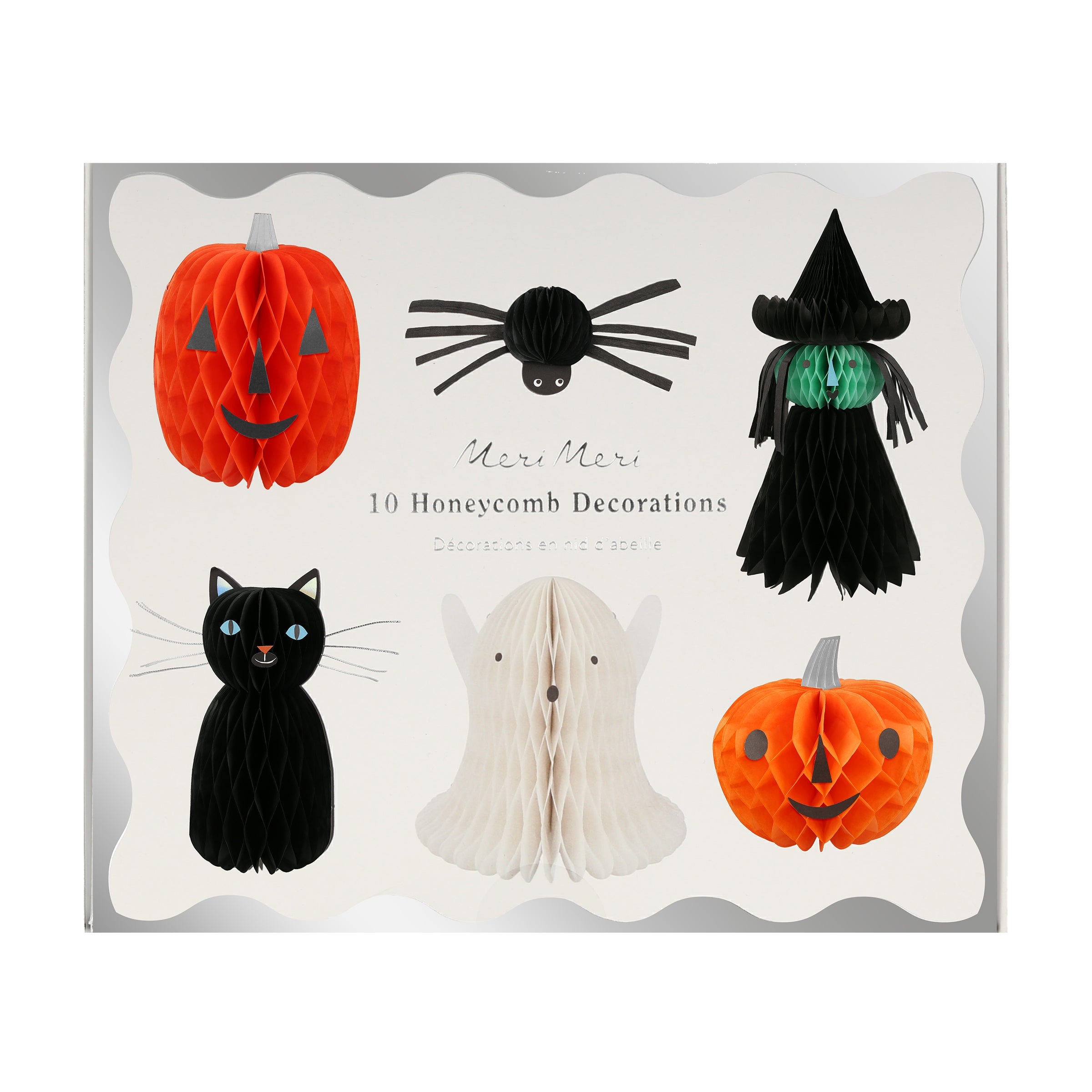 Assortiment de 10 personnages d'Halloween en nid d'abeille