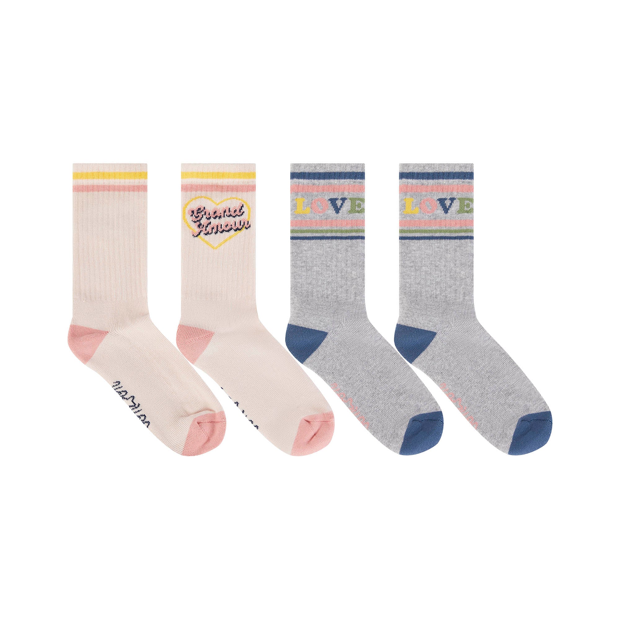 Girls Light Pink Cotton Socks(2 Pack)