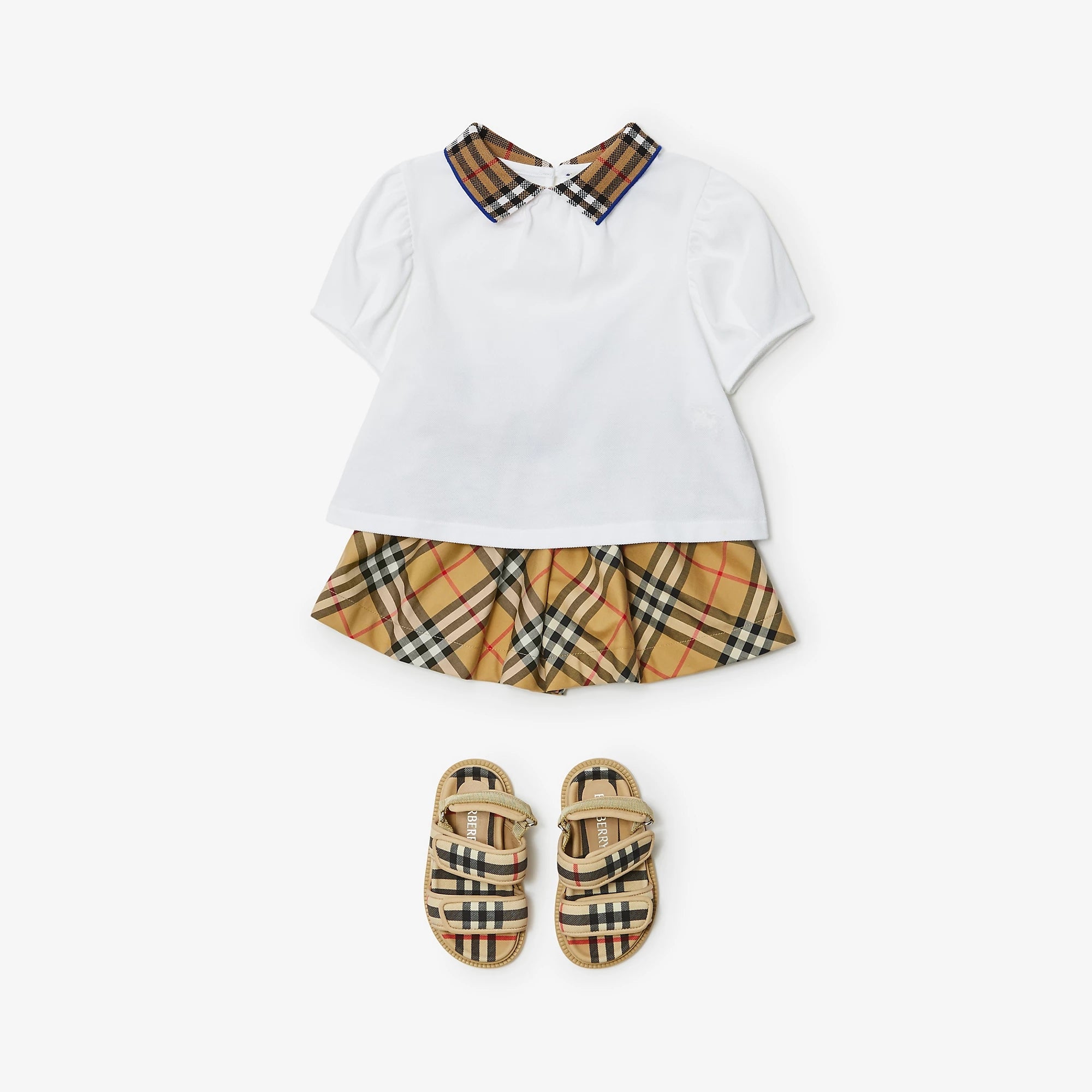 Baby Girls White Cotton Polo Shirt