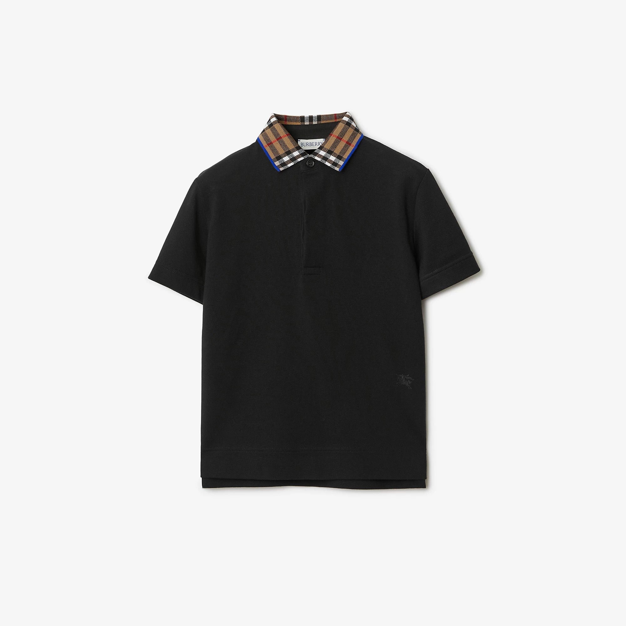 Boys Black Cotton Polo Shirt