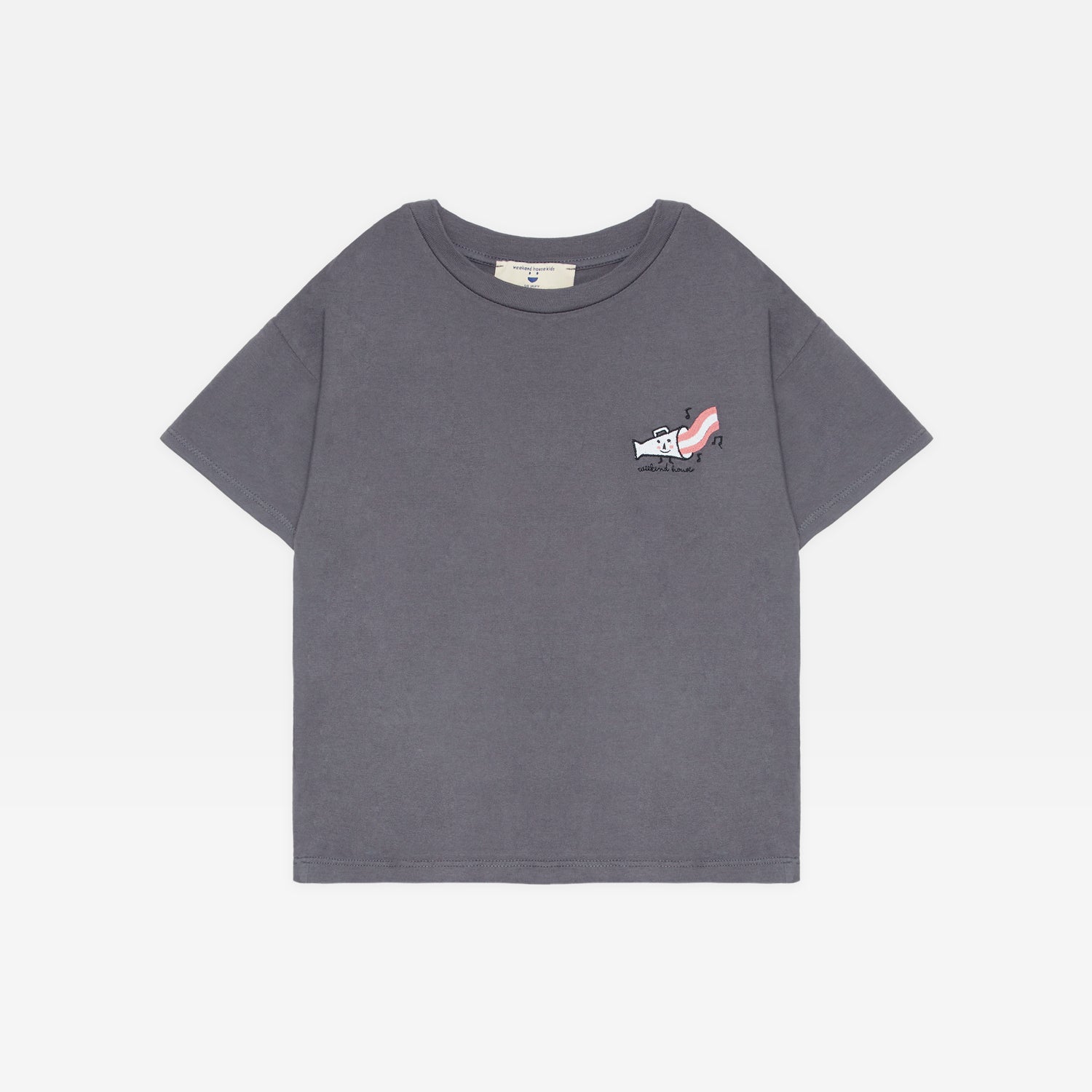 Boys & Girls Grey Logo Cotton T-Shirt