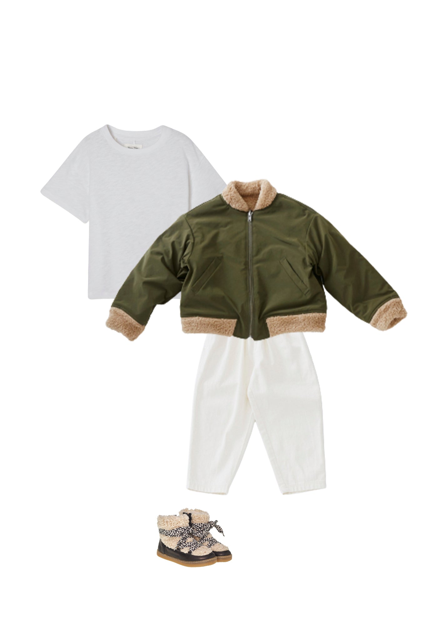 Boys & Girls White Cotton T-Shirt