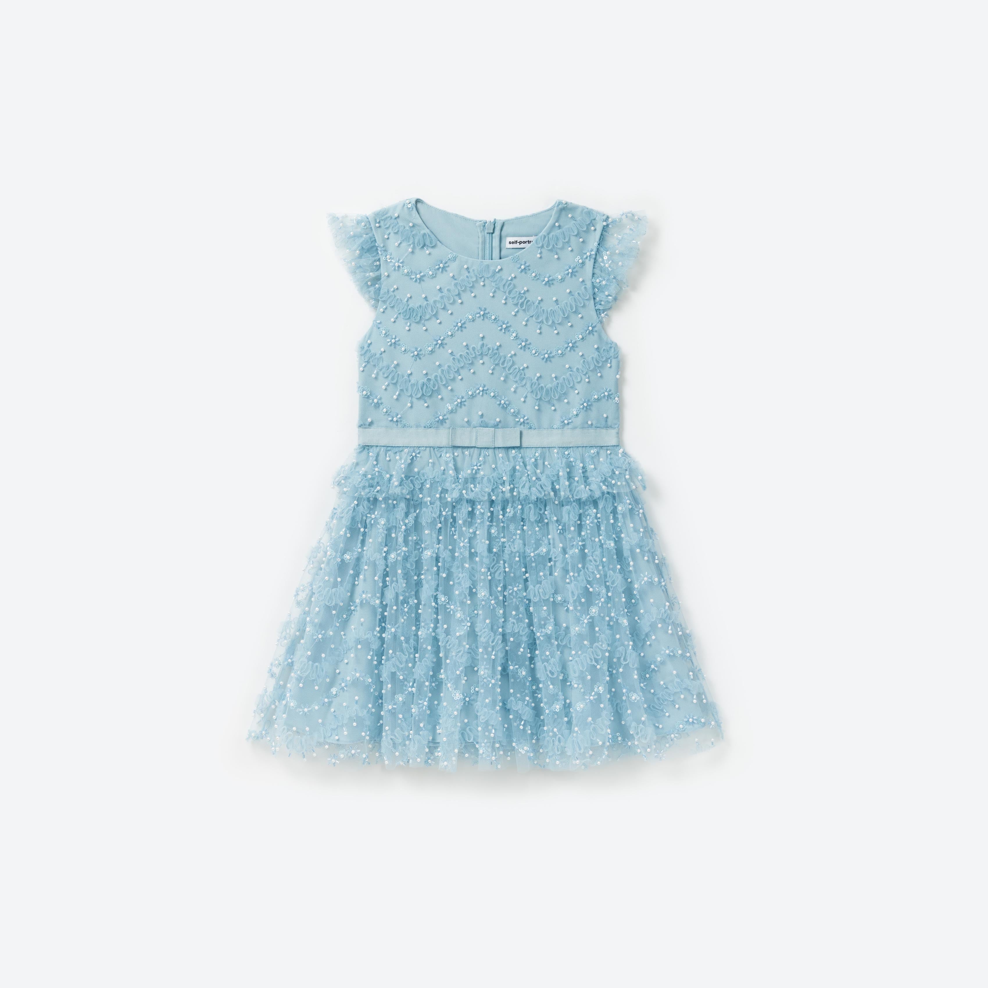 Girls Light Blue Sequin Dress