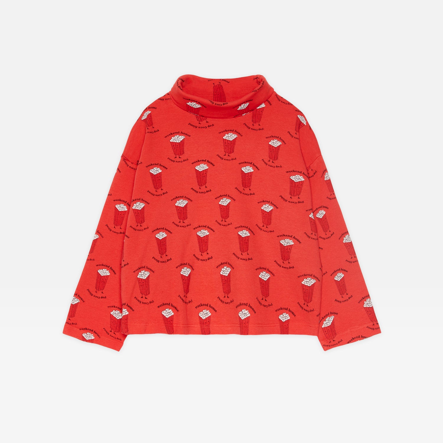 Boys & Girls Red Printed Cotton Sweatshirt