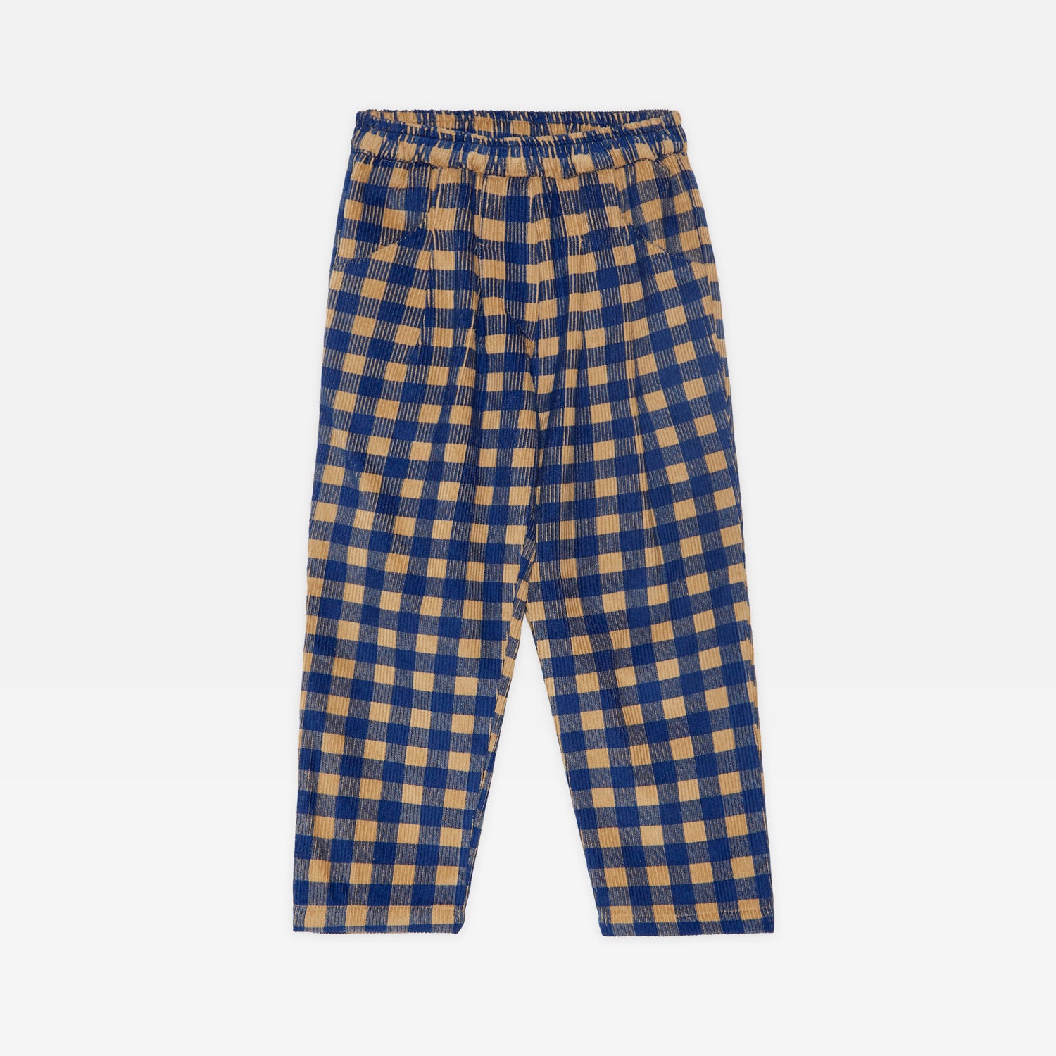 Boys & Girls Blue Check Corduroy Trousers