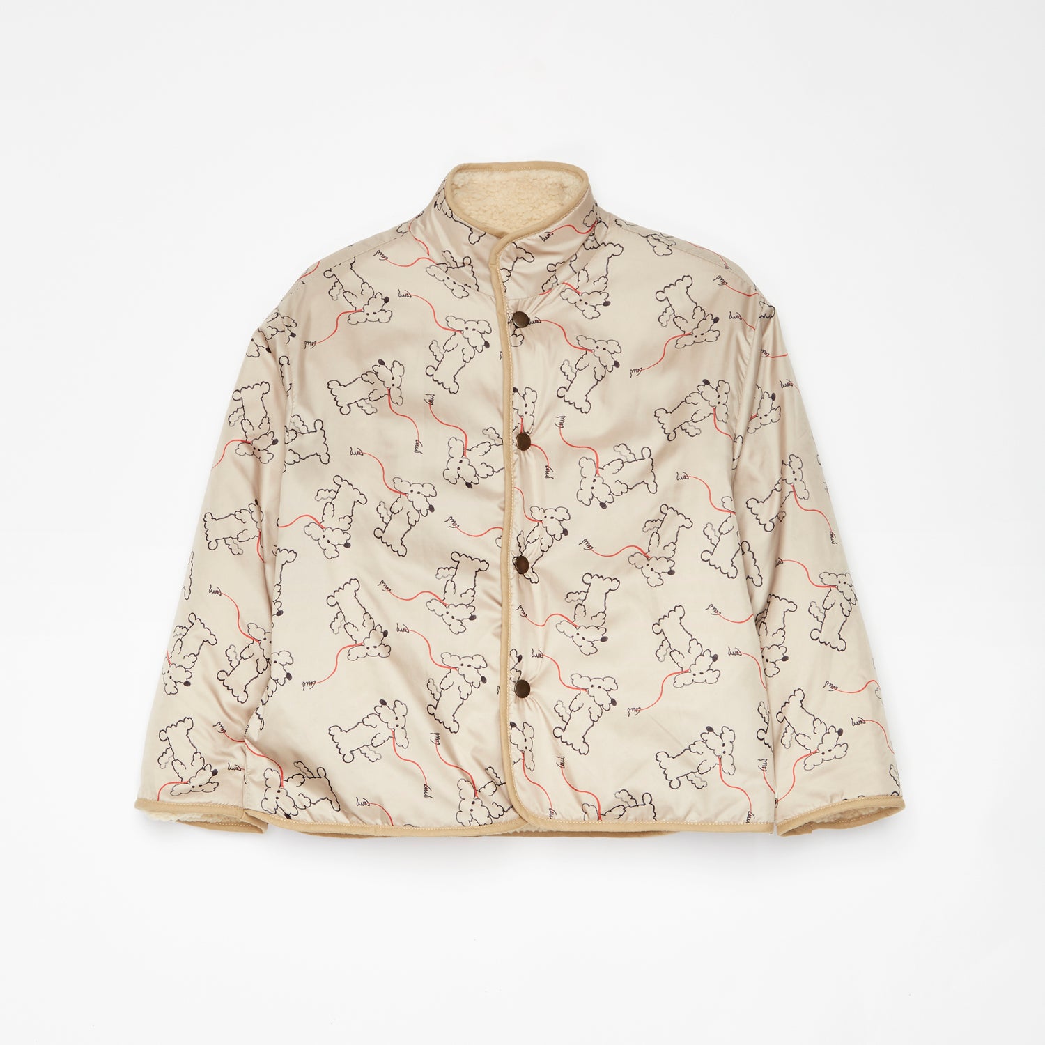 Boys & Girls Beige Printed Reversible Jacket