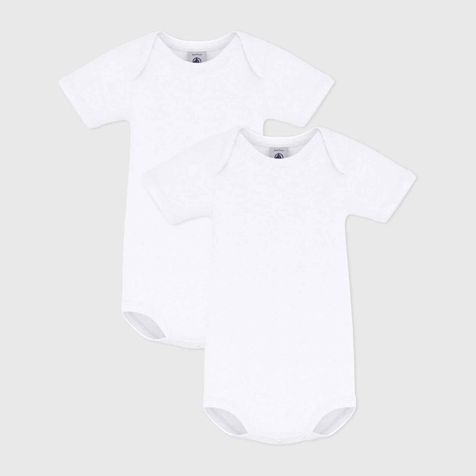 Baby Boys & Girls White Cotton Babysuit Set(2 Pack)