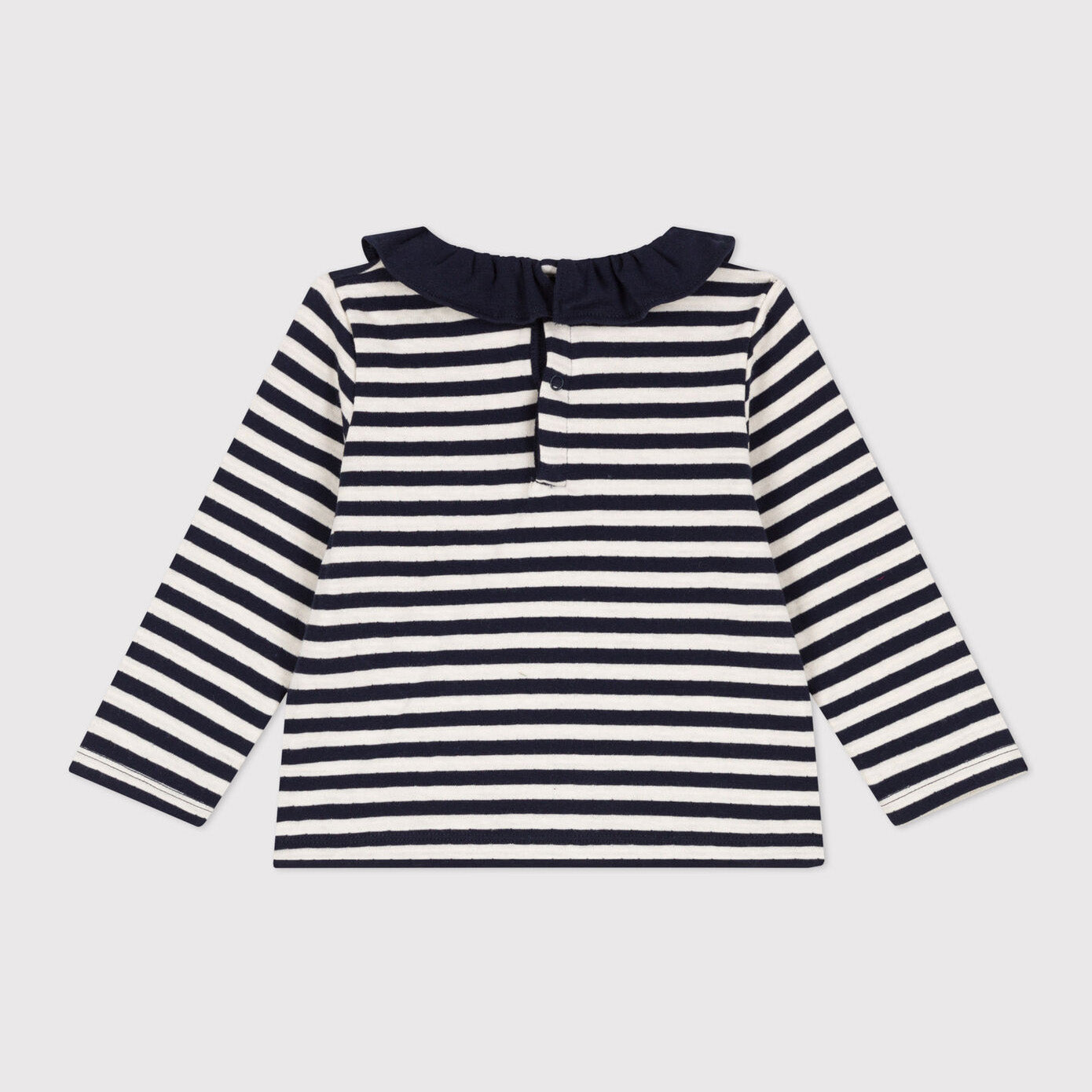 Baby Girls Blue Stripes Cotton T-Shirt