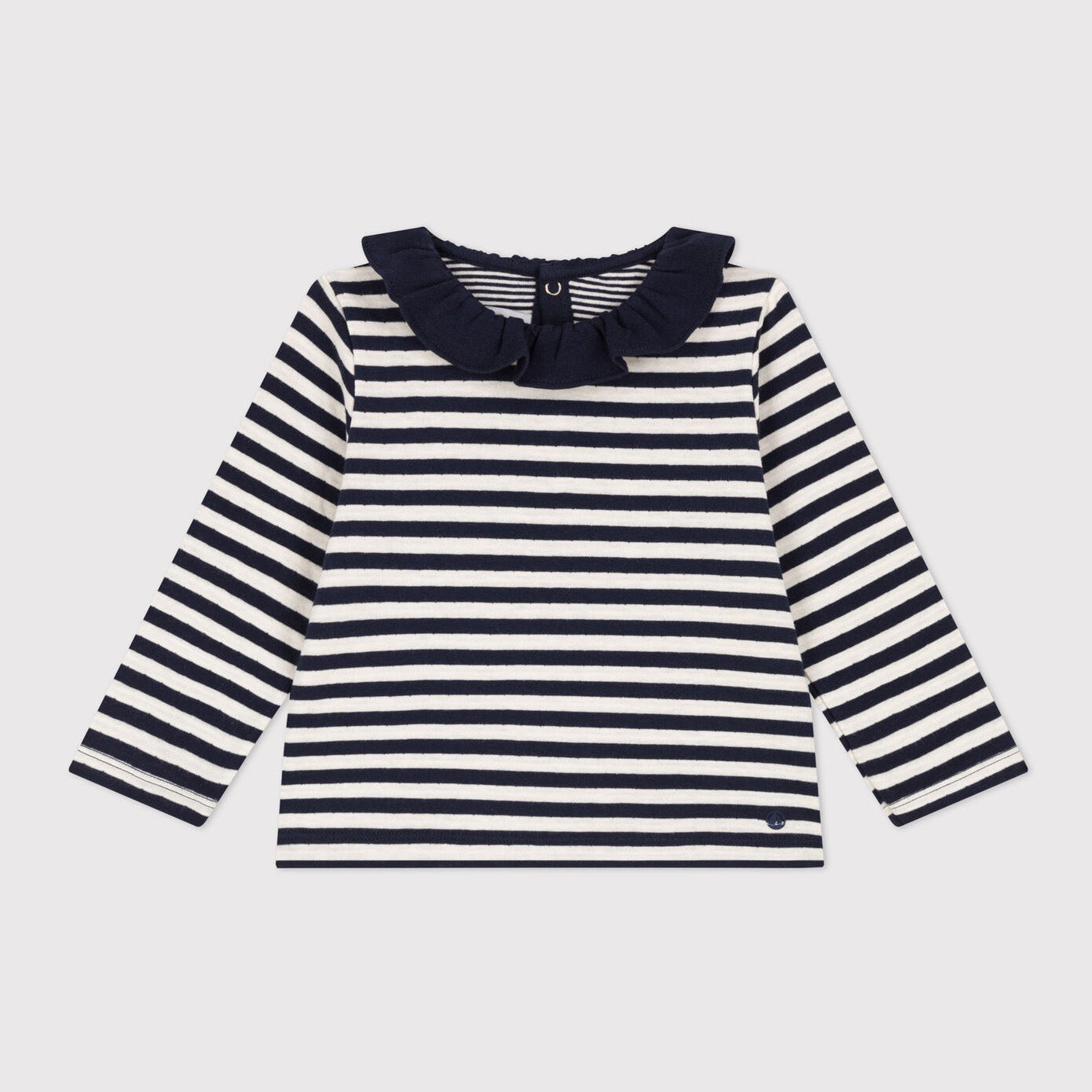 Baby Girls Blue Stripes Cotton T-Shirt