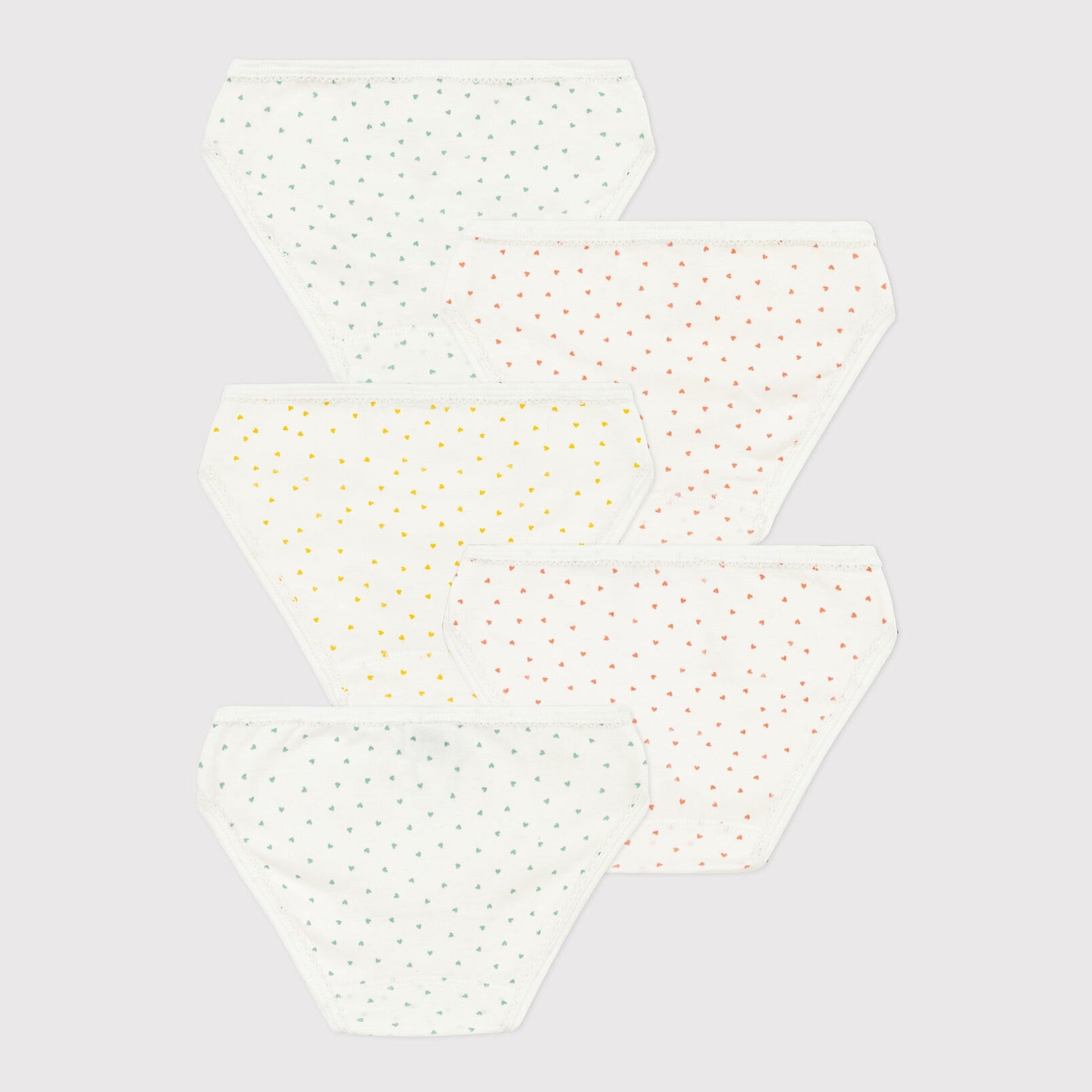 Girls White Cotton Underwear Set(5 Pack)