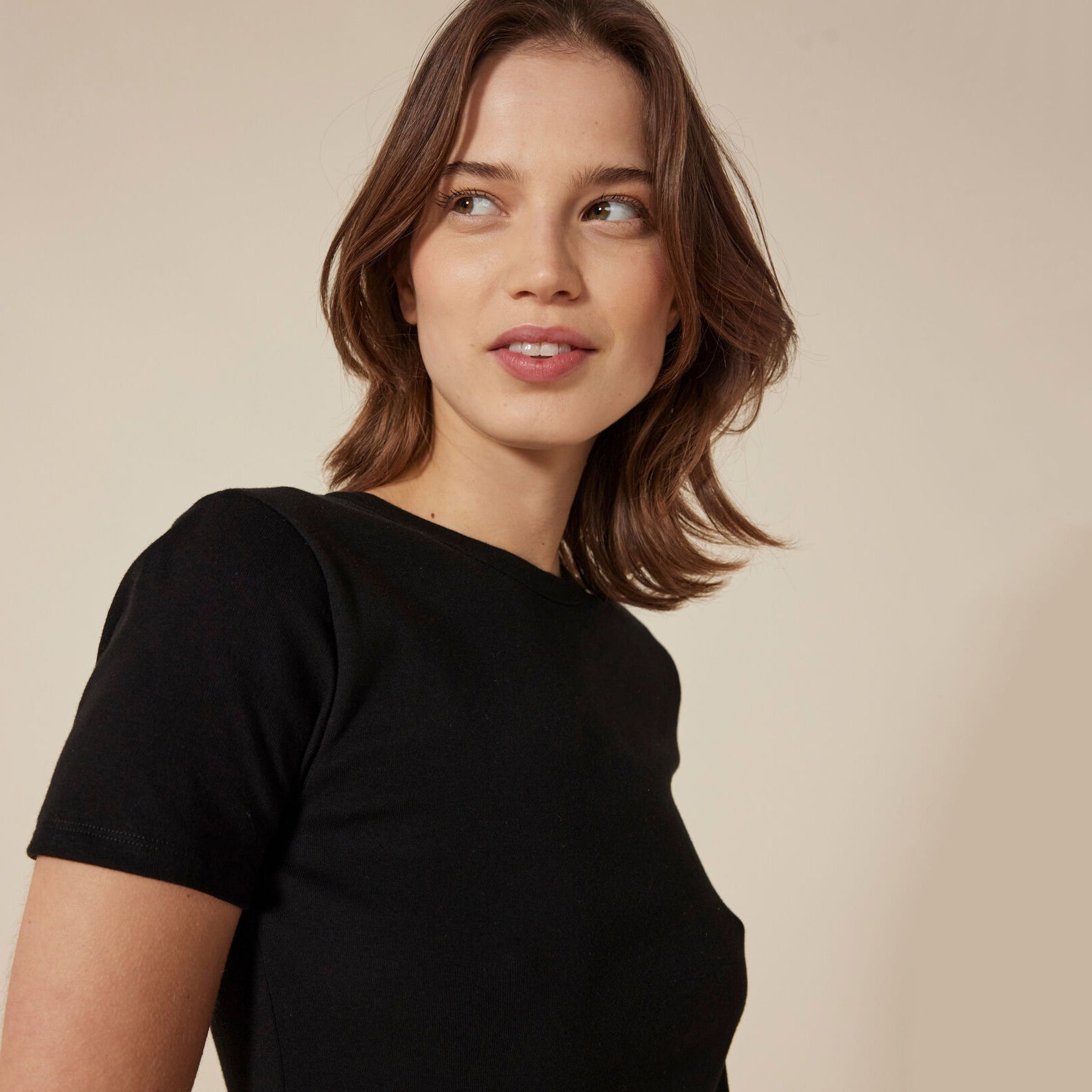 Women Black Cotton T-Shirt