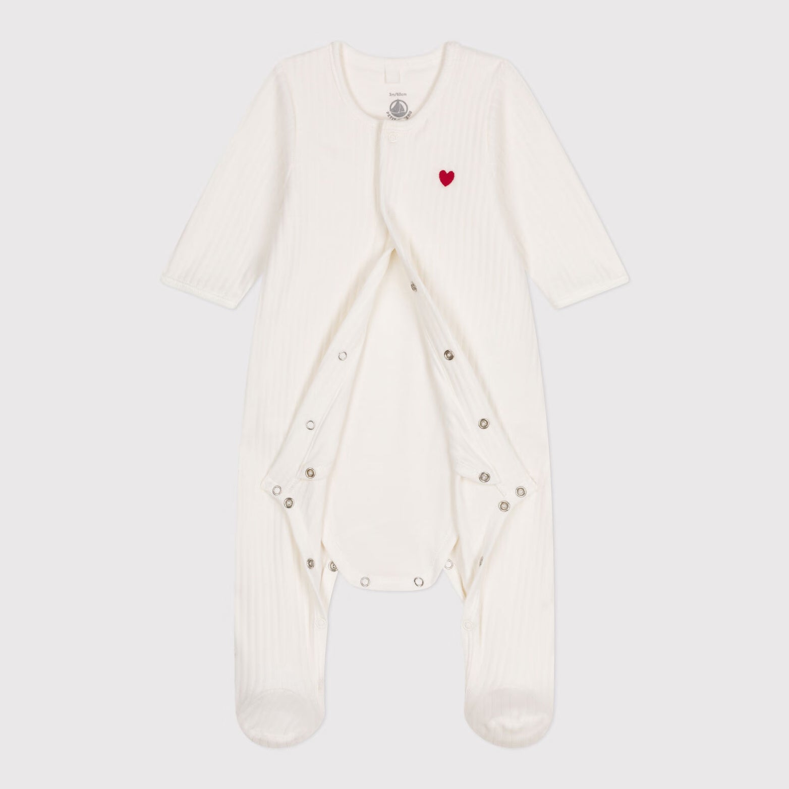 Baby Boys & Girls White Cotton Babysuit