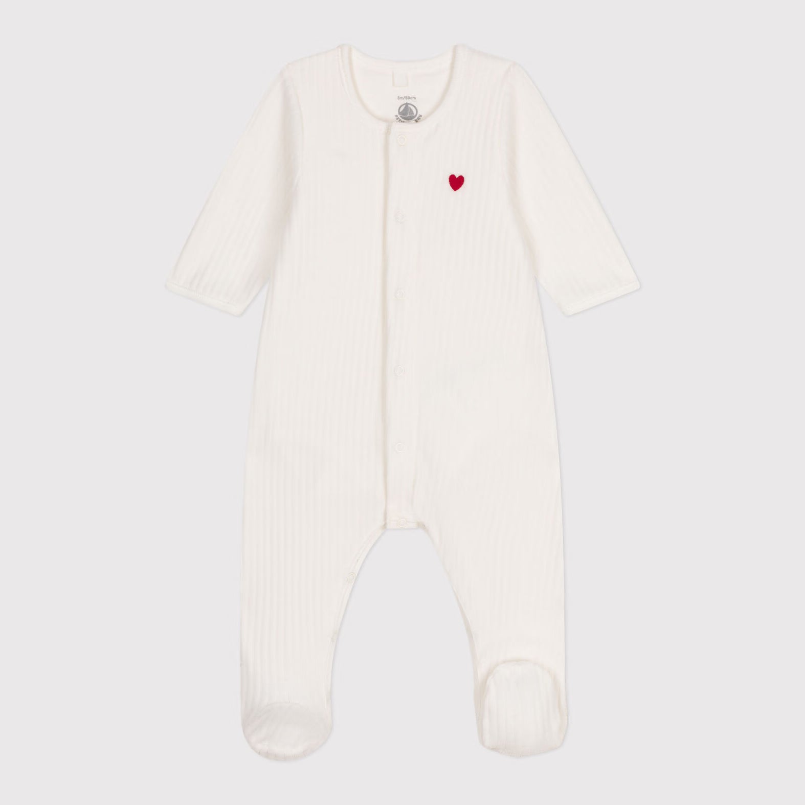 Baby Boys & Girls White Cotton Babysuit