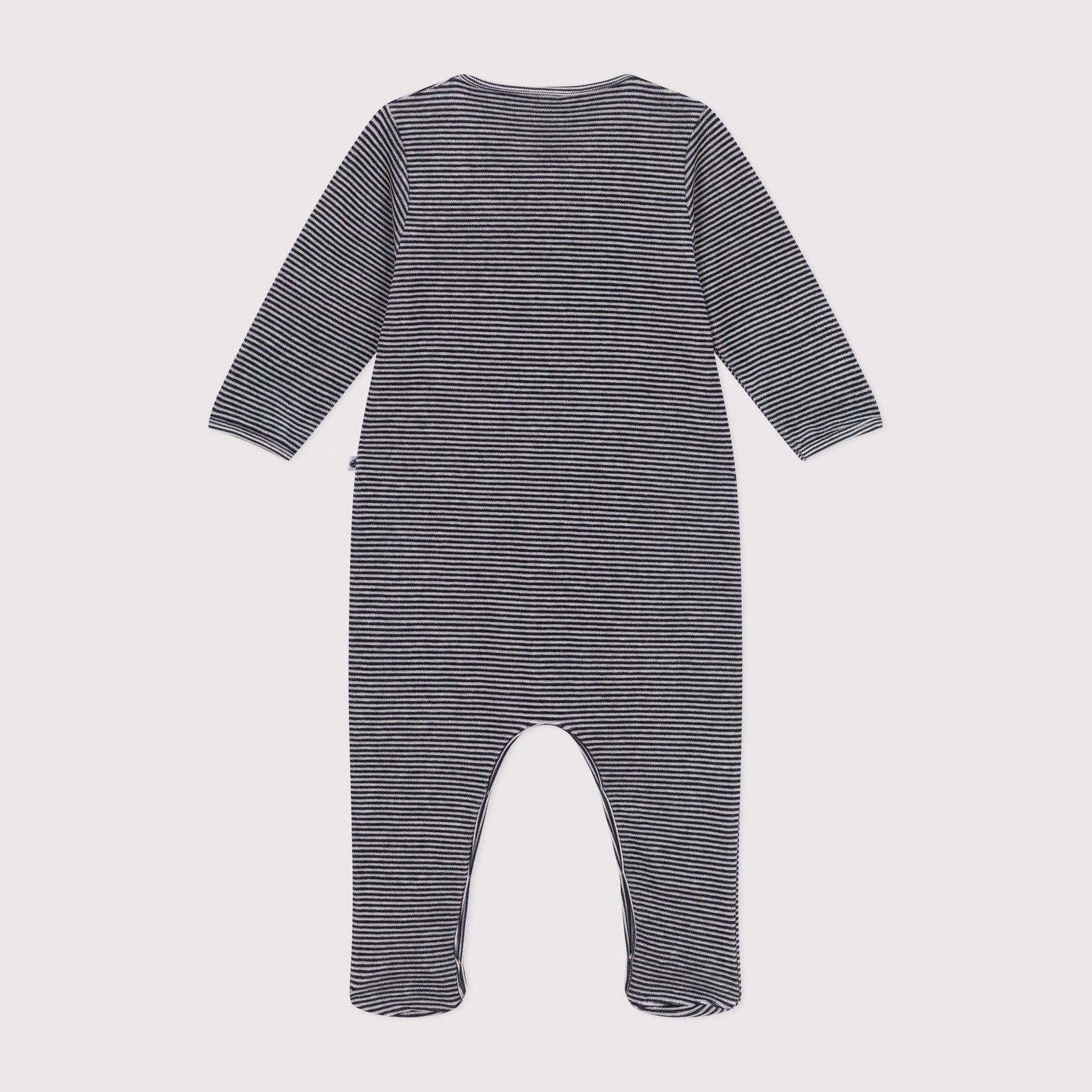 Baby Boys & Girls Navy Stripes Cotton Babysuit