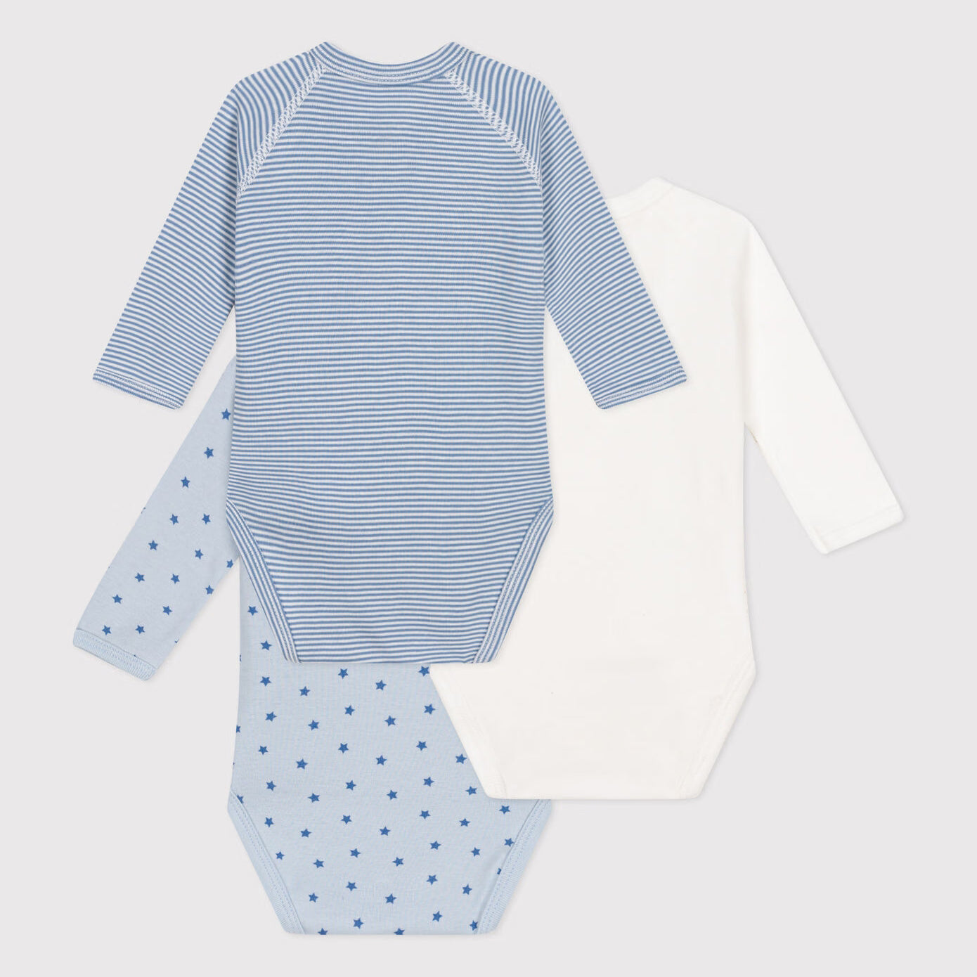 Baby Boys Tricolor Cotton Babysuit Set(3 Pack)