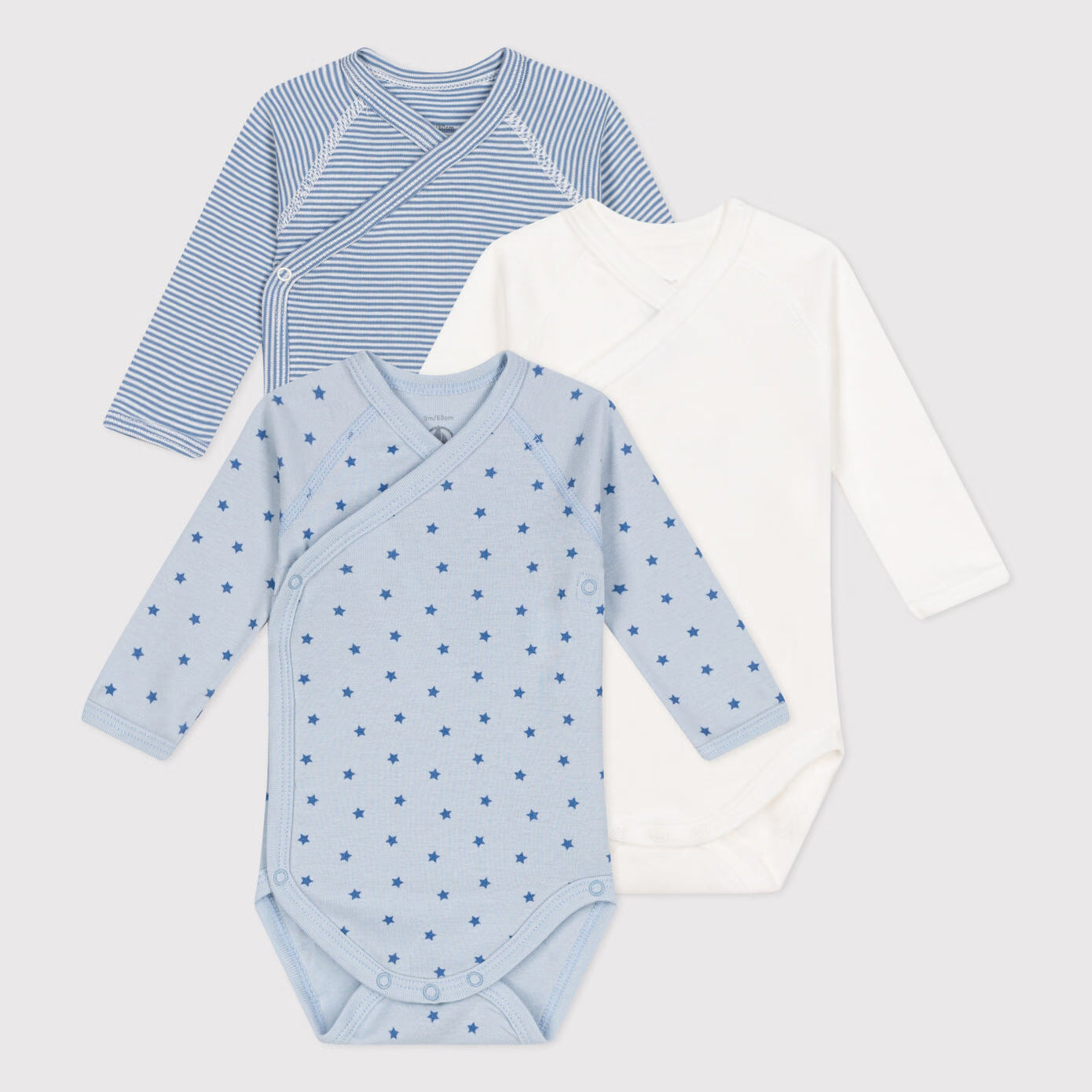 Baby Boys Tricolor Cotton Babysuit Set(3 Pack)