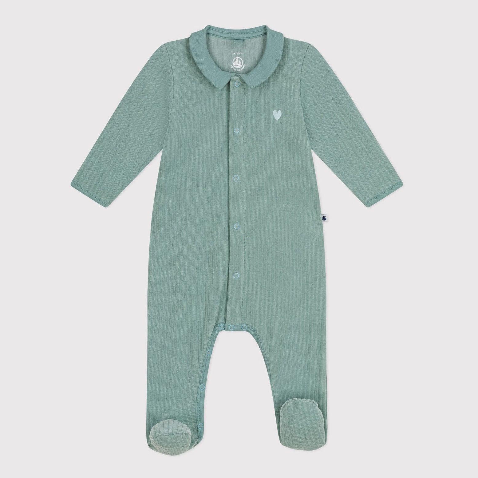 Baby Boys & Girls Green Cotton Babysuit