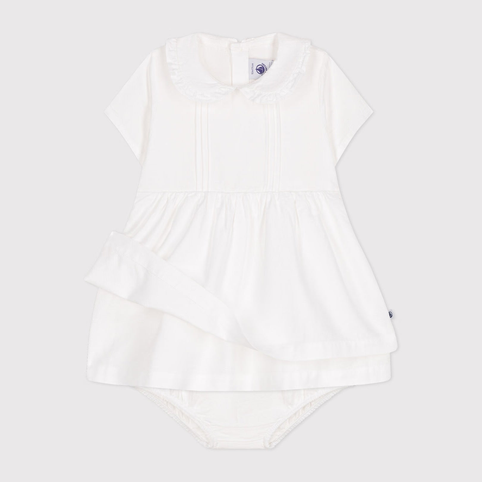 Baby Girls White Cotton Dress Set