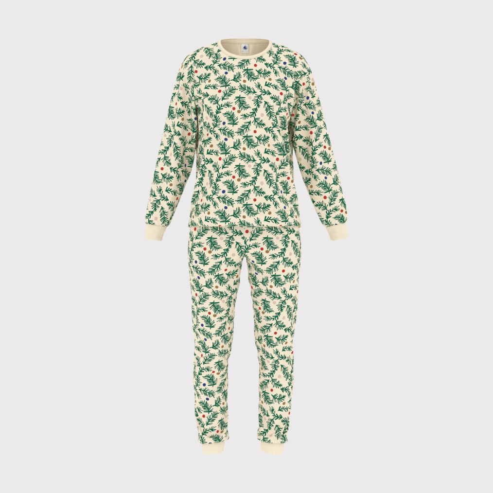 Women Green Printed Cotton Nightwear Set