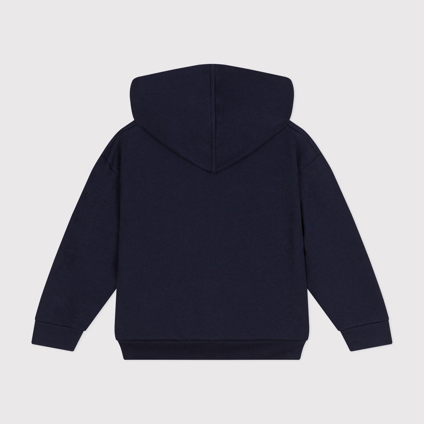 Girls Navy Cotton Zip-Up Top