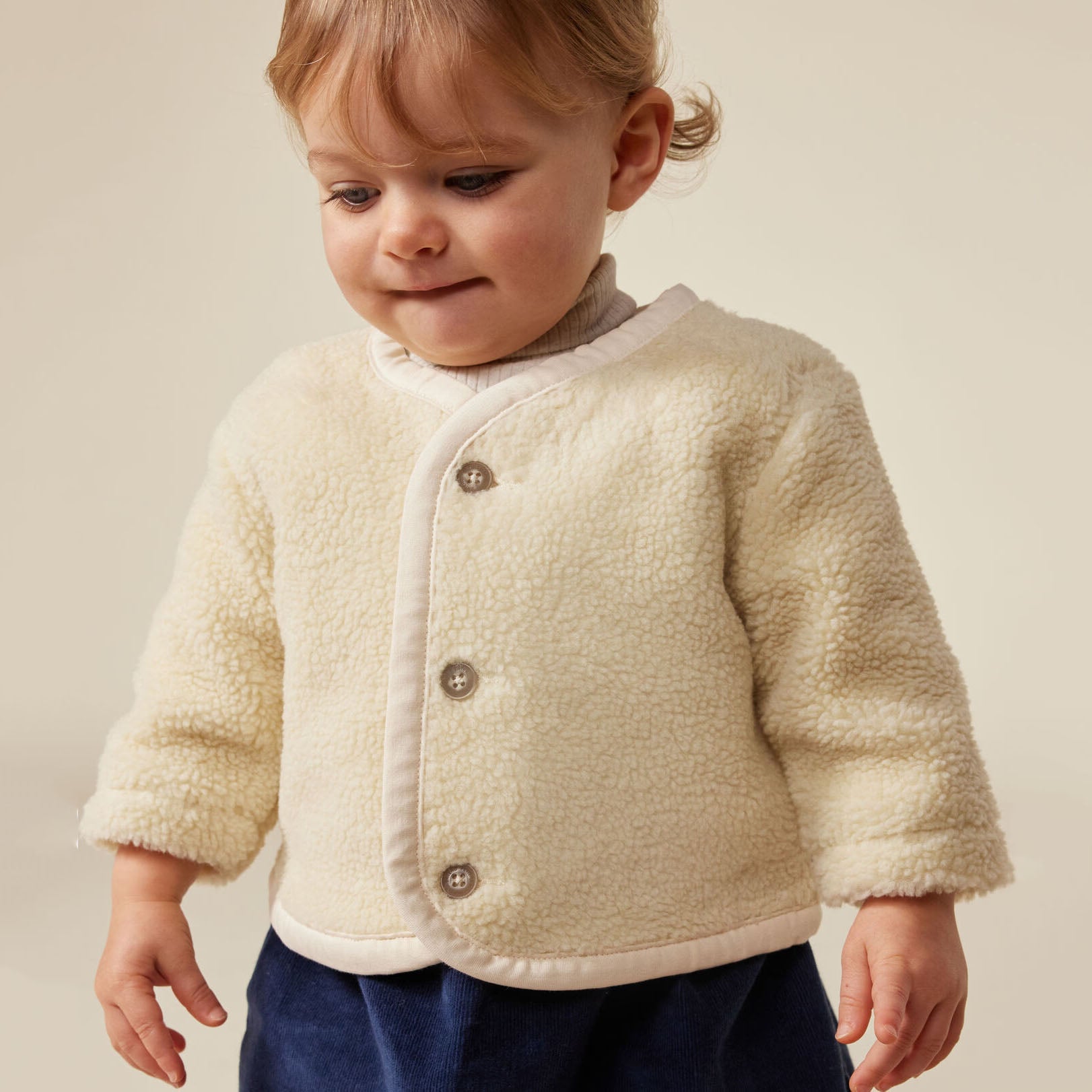 Baby Boys & Girls White Sherpa Jacket