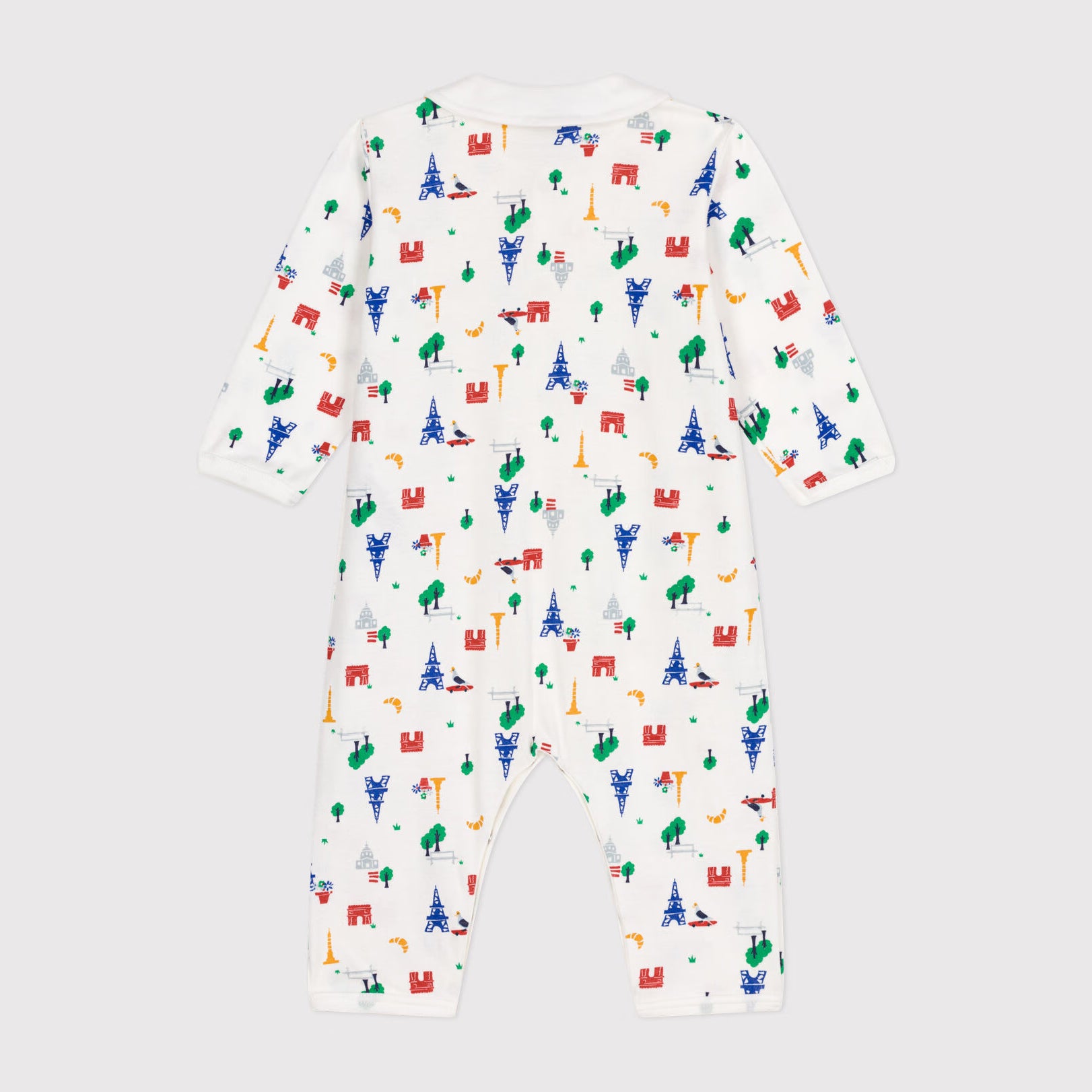 Baby Boys & Girls White Printed Cotton Babysuit