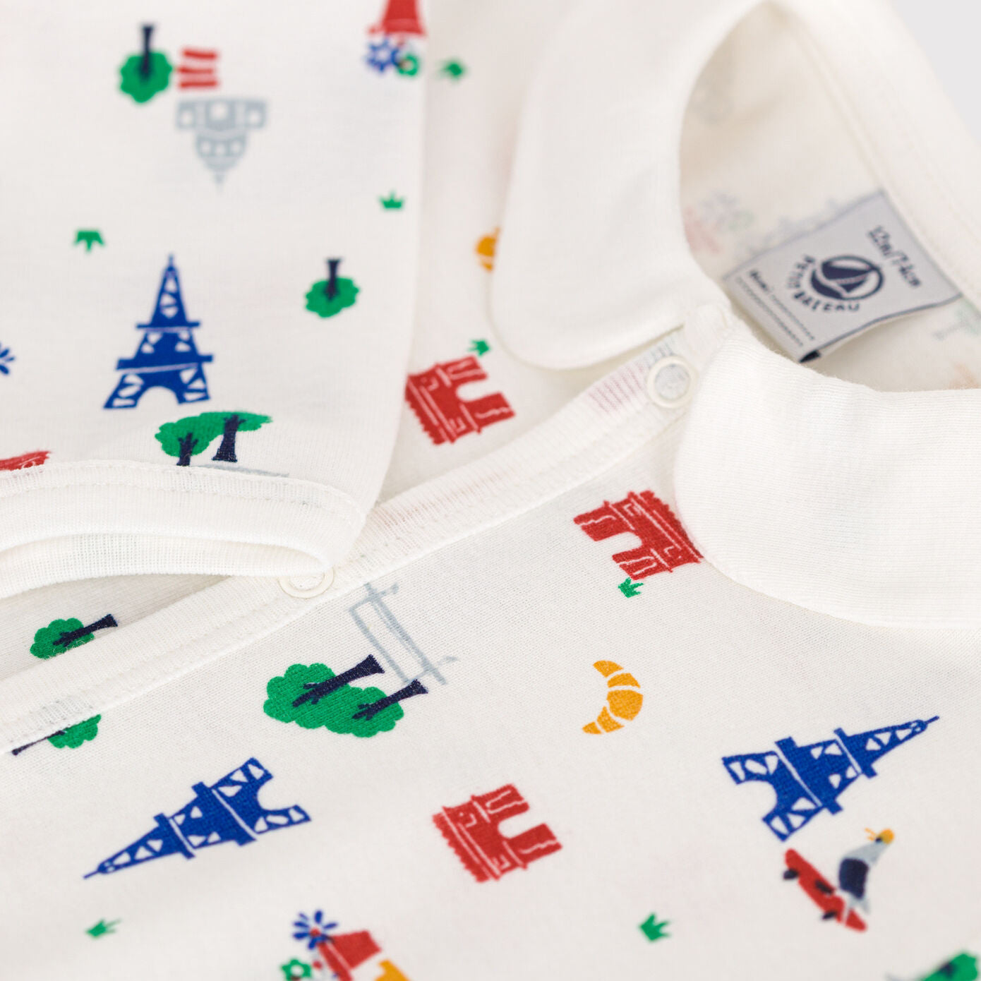 Baby Boys & Girls White Printed Cotton Babysuit