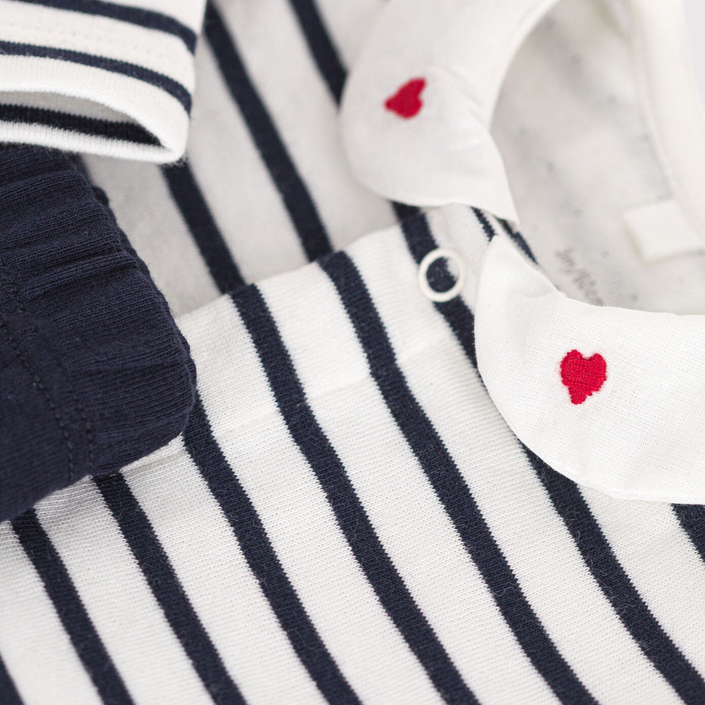 Baby Girls Navy Stripes Cotton Dress Set