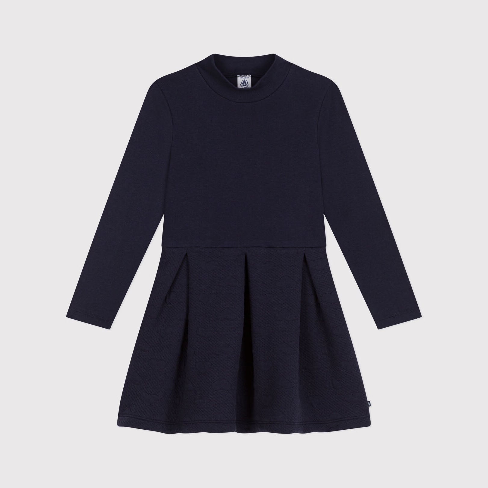 Girls Dark Blue Cotton Dress