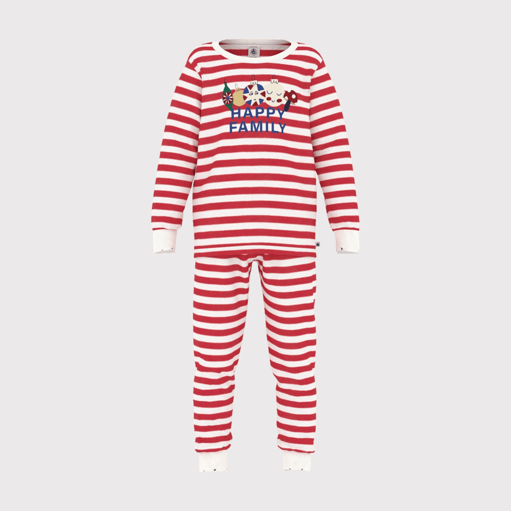 Girls Red Stripes Cotton Nightwear Set