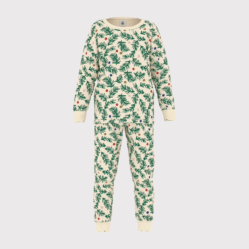 Girls Green Printed Cotton Nightwear Set